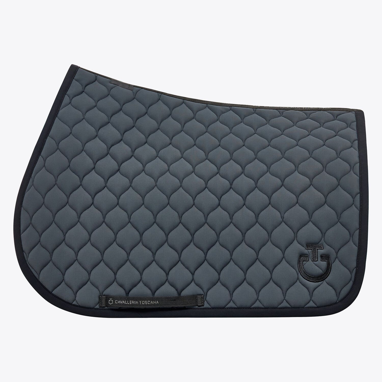 Cavalleria Toscana Circular-quilted jumping saddle pad DARK GREY/BLACK-1