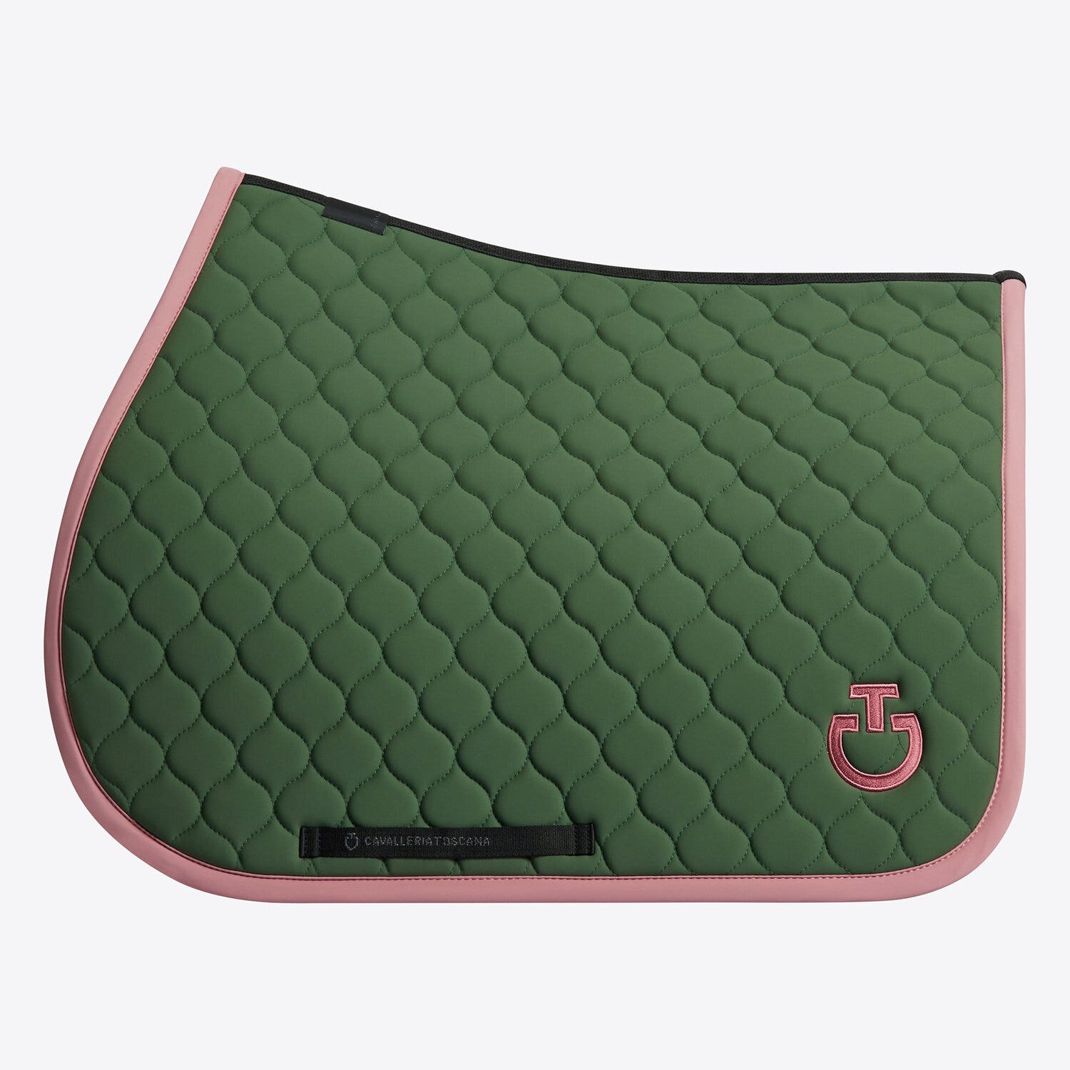 Cavalleria Toscana Cavalleria Toscana Jumping Saddle Pad with Circular Quilting GREEN/PINK-1