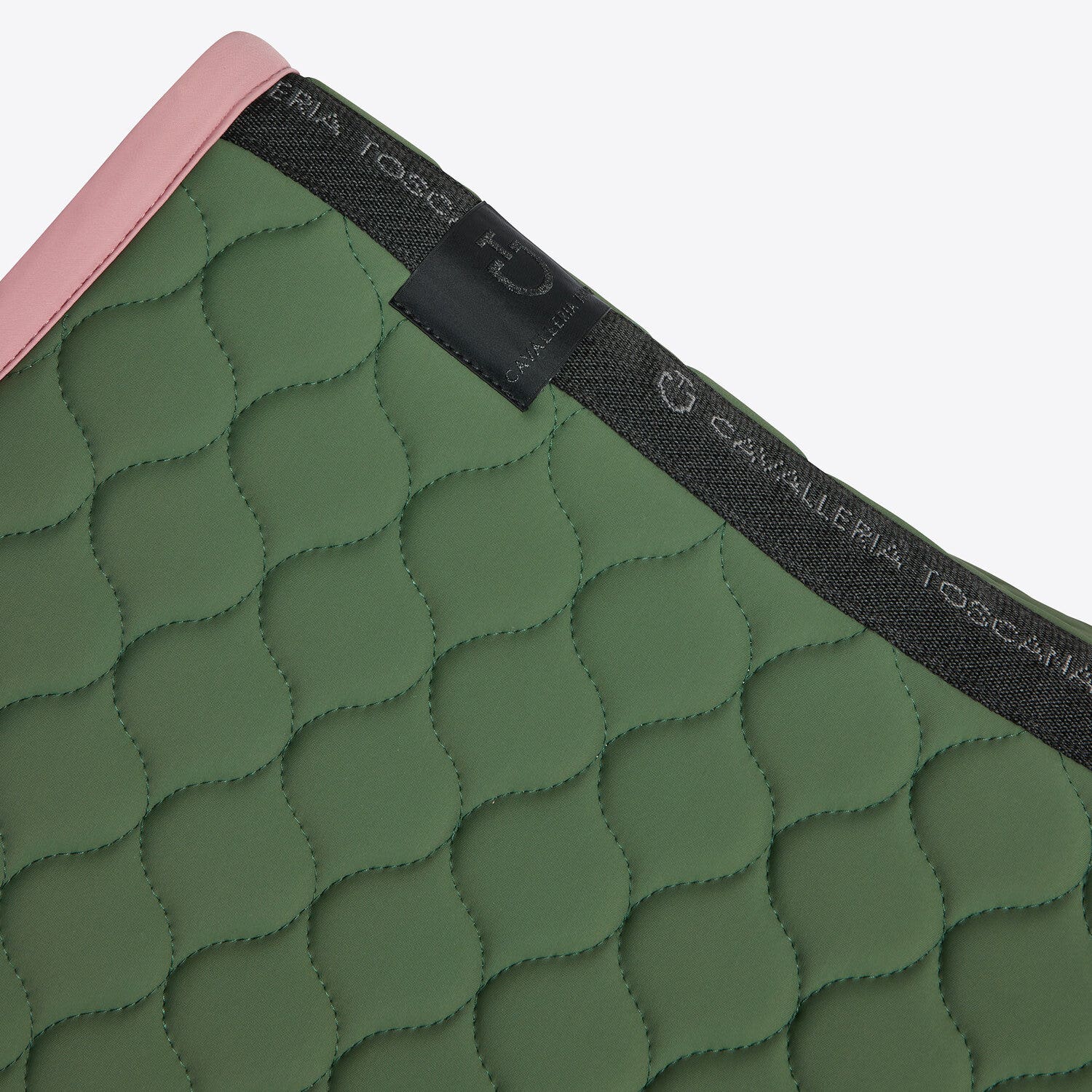 Cavalleria Toscana Cavalleria Toscana Jumping Saddle Pad with Circular Quilting GREEN/PINK-2