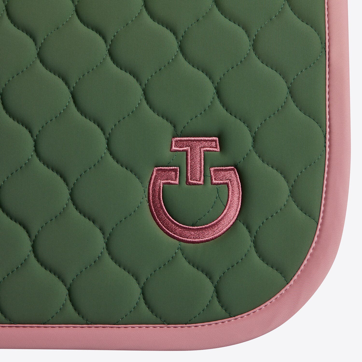 Cavalleria Toscana Cavalleria Toscana Jumping Saddle Pad with Circular Quilting GREEN/PINK-3