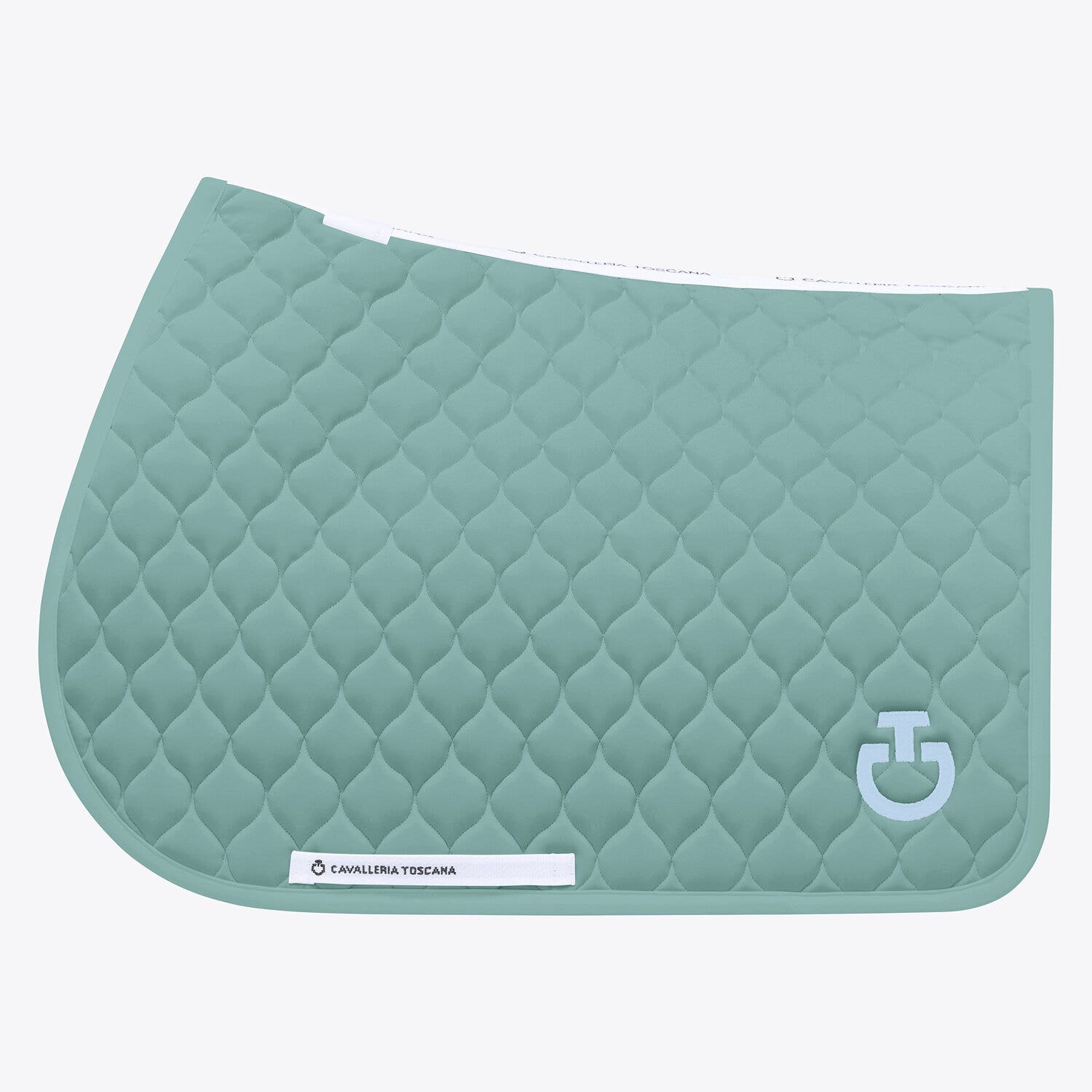 Cavalleria Toscana Cavalleria Toscana Jumping Saddle Pad with Circular Quilting LIGHT TEAL GREEN/ BLUE FOG-1