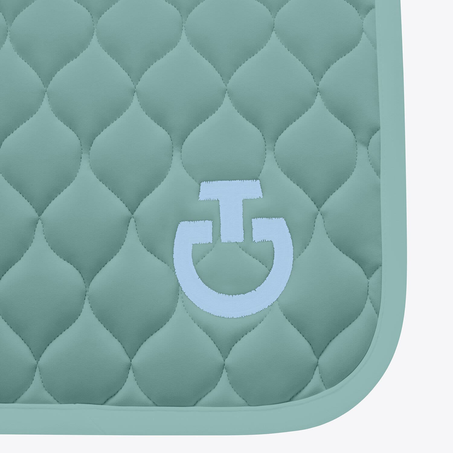Cavalleria Toscana Cavalleria Toscana Jumping Saddle Pad with Circular Quilting LIGHT TEAL GREEN/ BLUE FOG-2