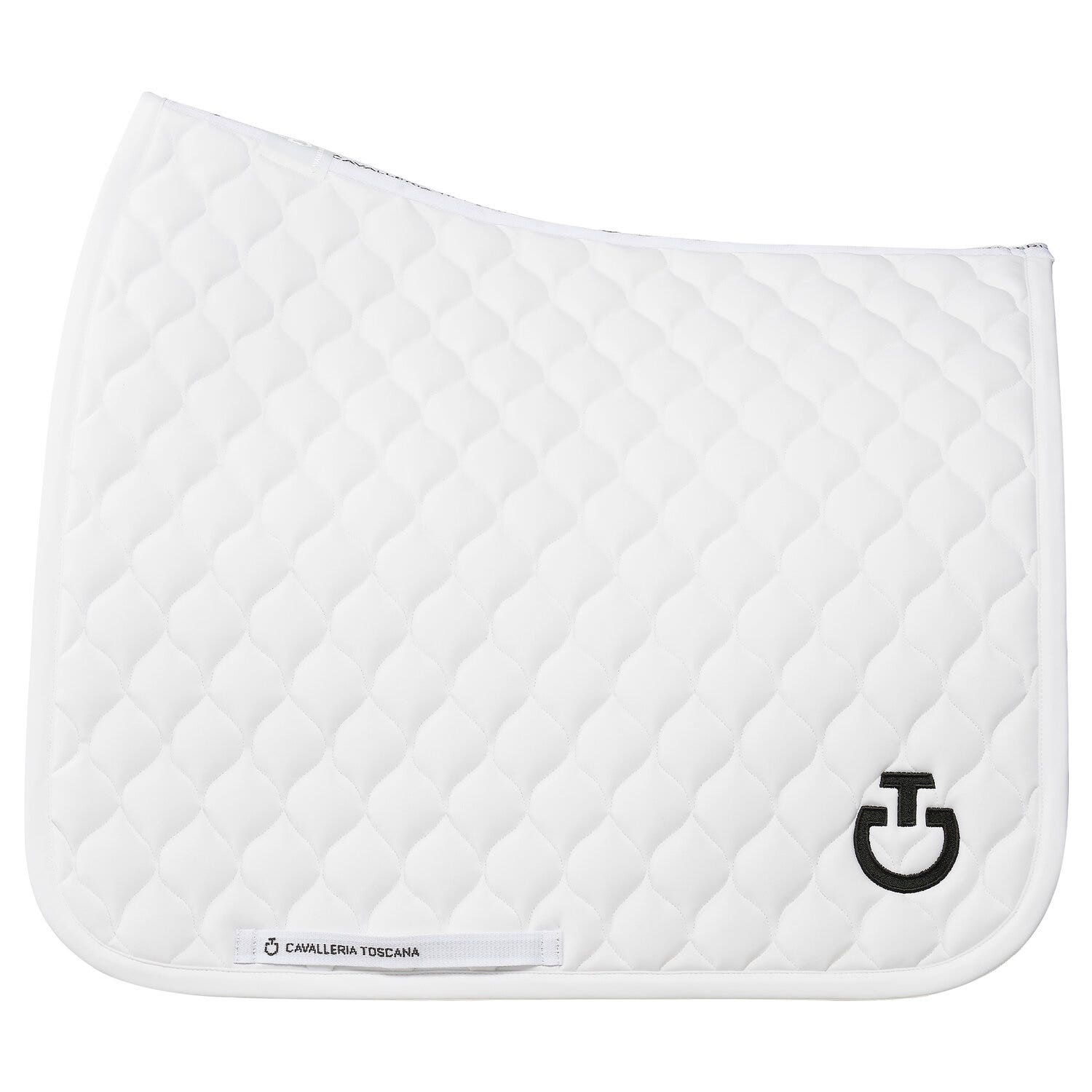 Cavalleria Toscana Circular-quilted dressage saddle pad WHITE/KNIT-1