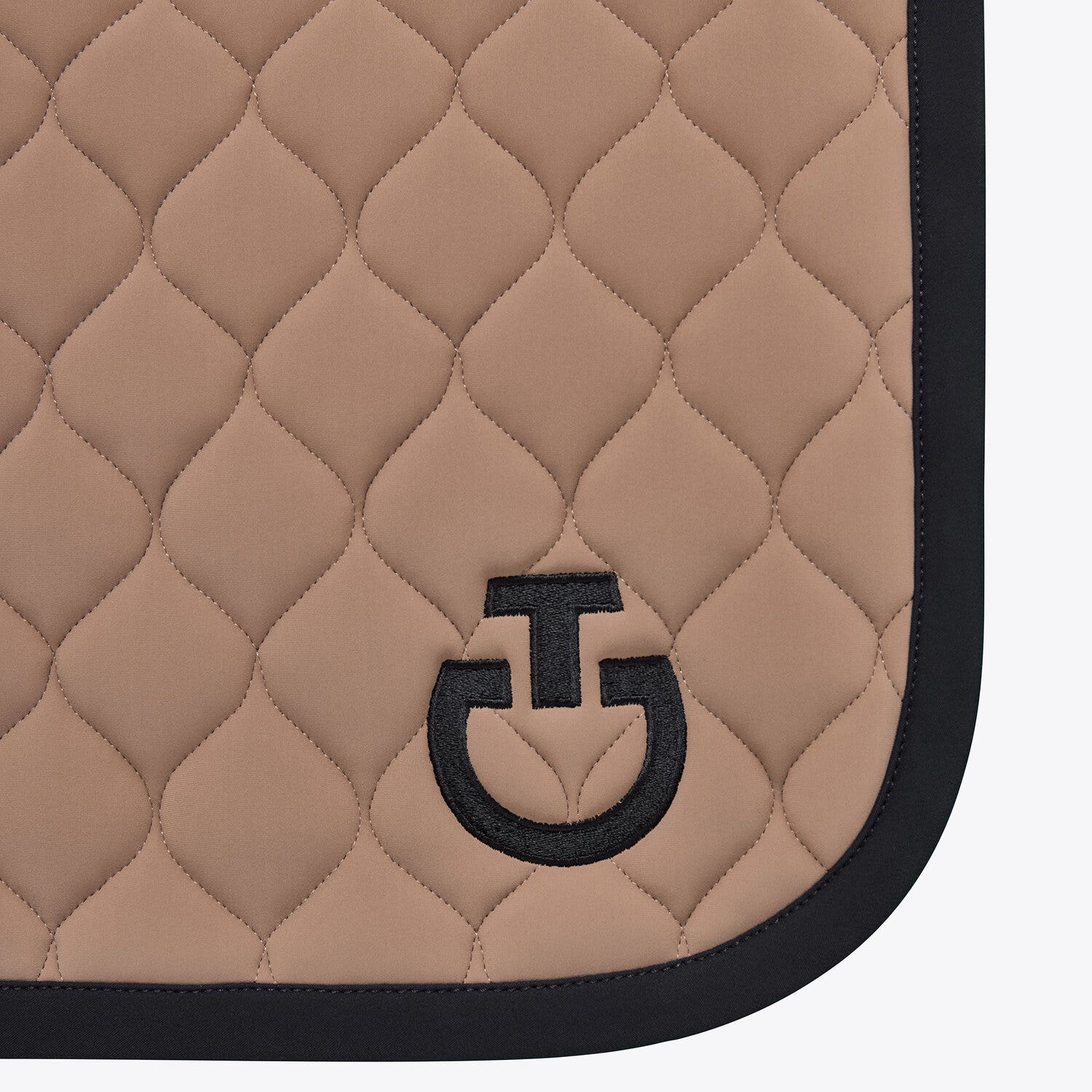 Cavalleria Toscana Circular-quilted dressage saddle pad BISCUIT/BLACK-2