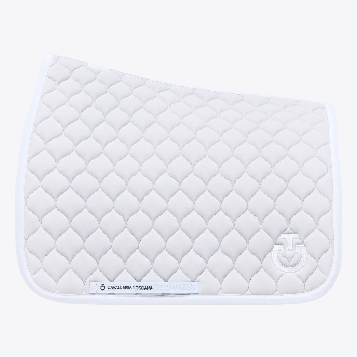Cavalleria Toscana Circular-quilted dressage saddle pad PEARL GREY/WHITE-1