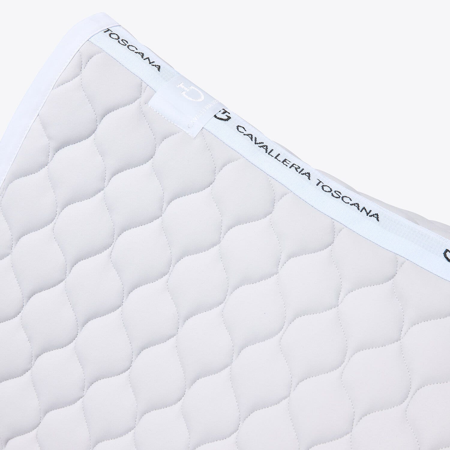 Cavalleria Toscana Circular-quilted dressage saddle pad PEARL GREY/WHITE-2