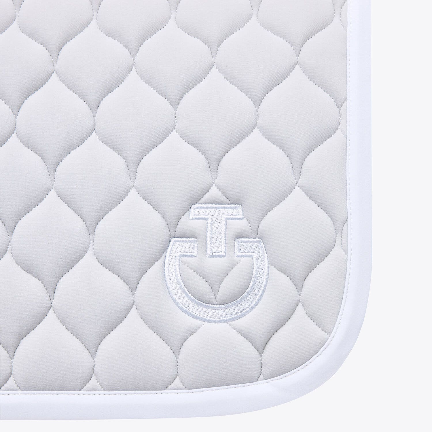 Cavalleria Toscana Circular-quilted dressage saddle pad PEARL GREY/WHITE-3