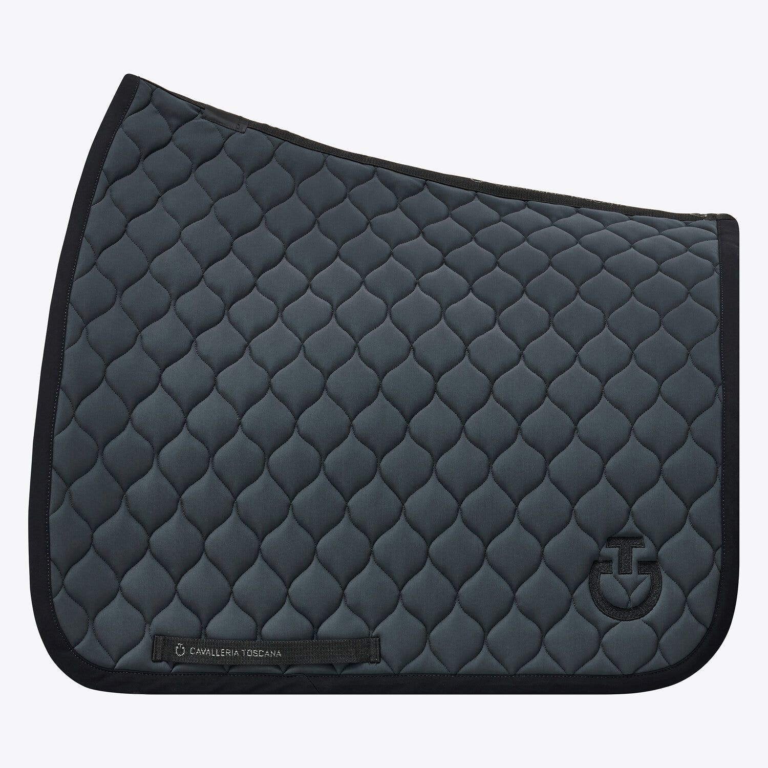 Cavalleria Toscana Circular-quilted dressage saddle pad CHARCOAL GREY-1