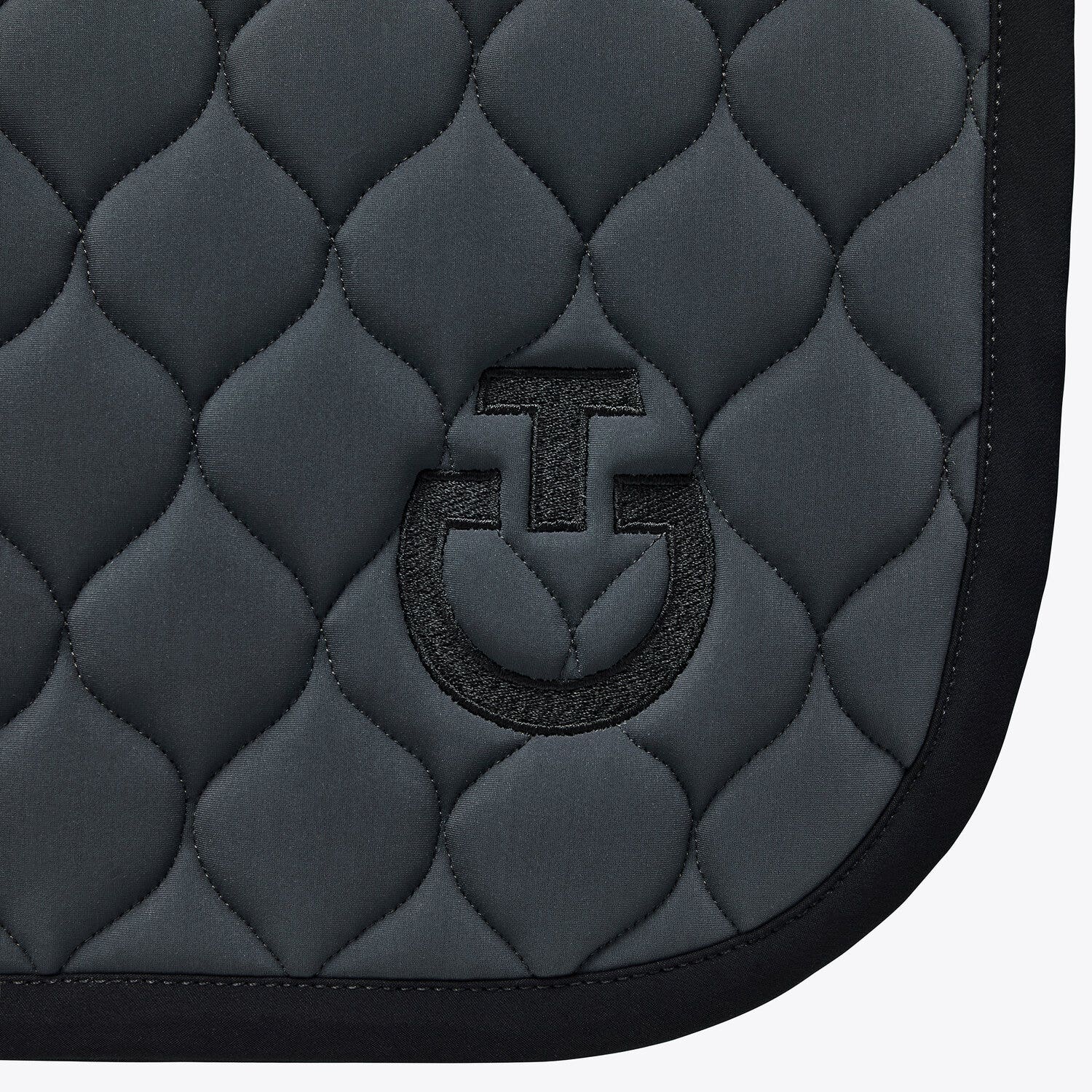 Cavalleria Toscana Circular-quilted dressage saddle pad CHARCOAL GREY-2