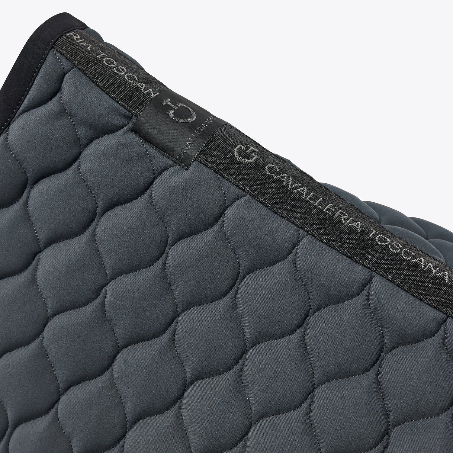 Cavalleria Toscana Circular-quilted dressage saddle pad CHARCOAL GREY-4