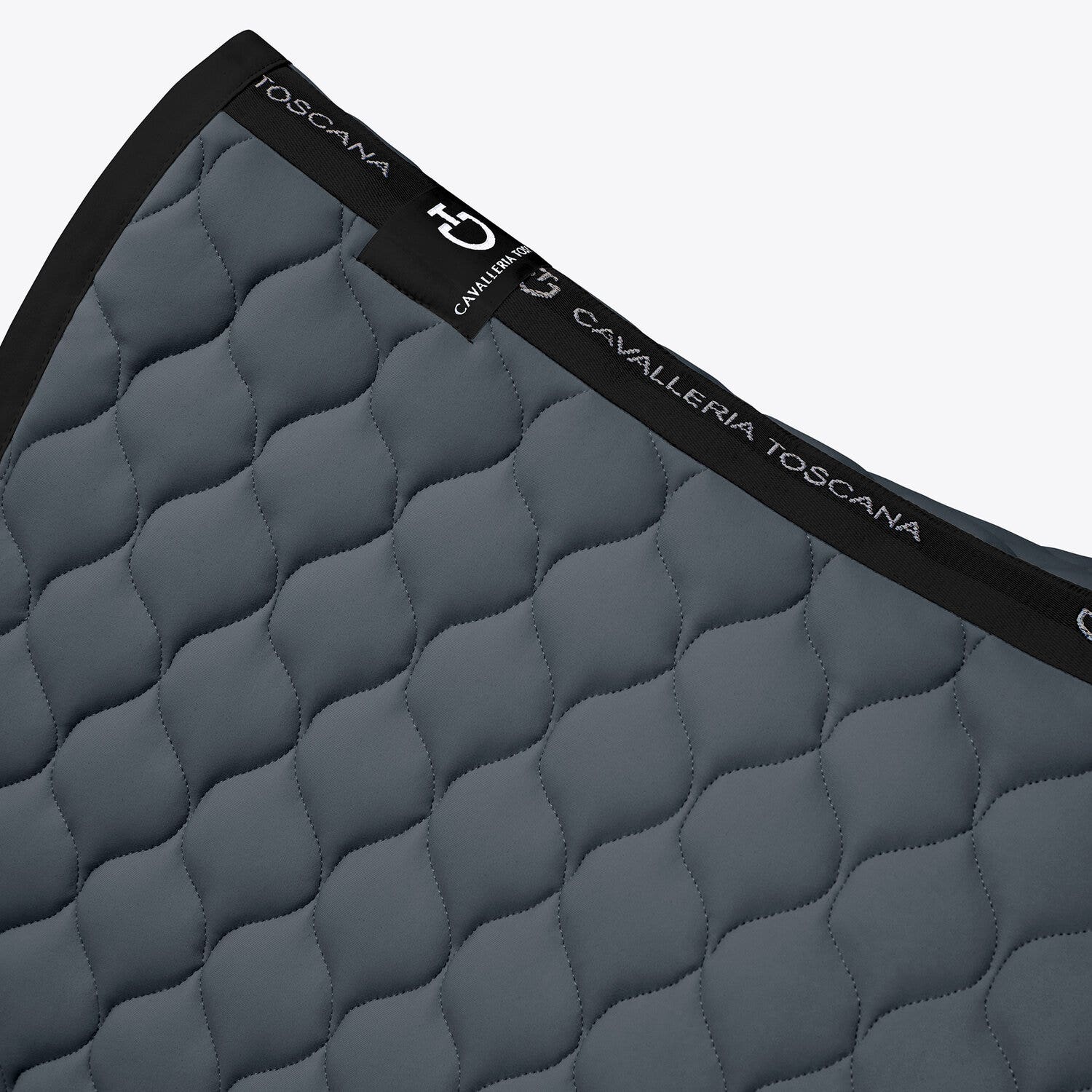 Cavalleria Toscana Circular-quilted dressage saddle pad DARK GREY/BLACK-2