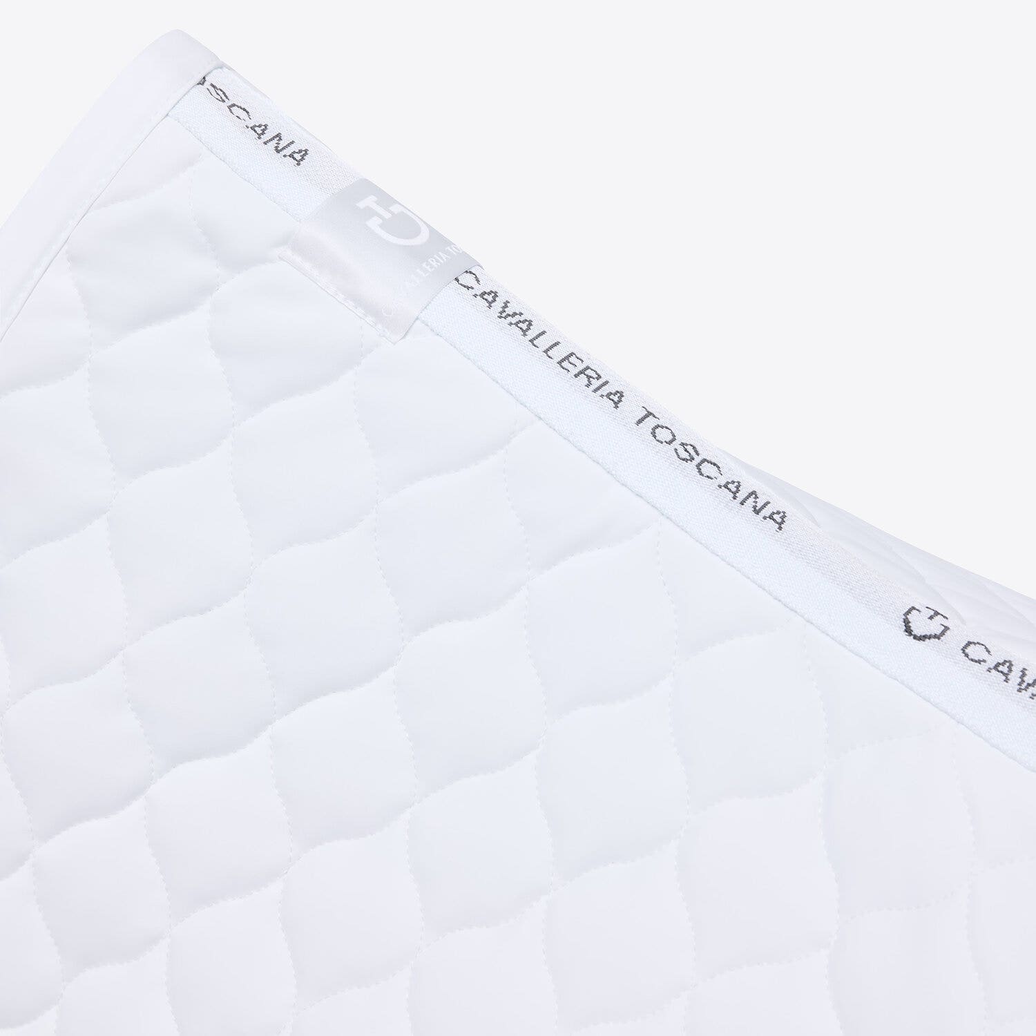 Cavalleria Toscana Circular-quilted dressage saddle pad WHITE/RED-2