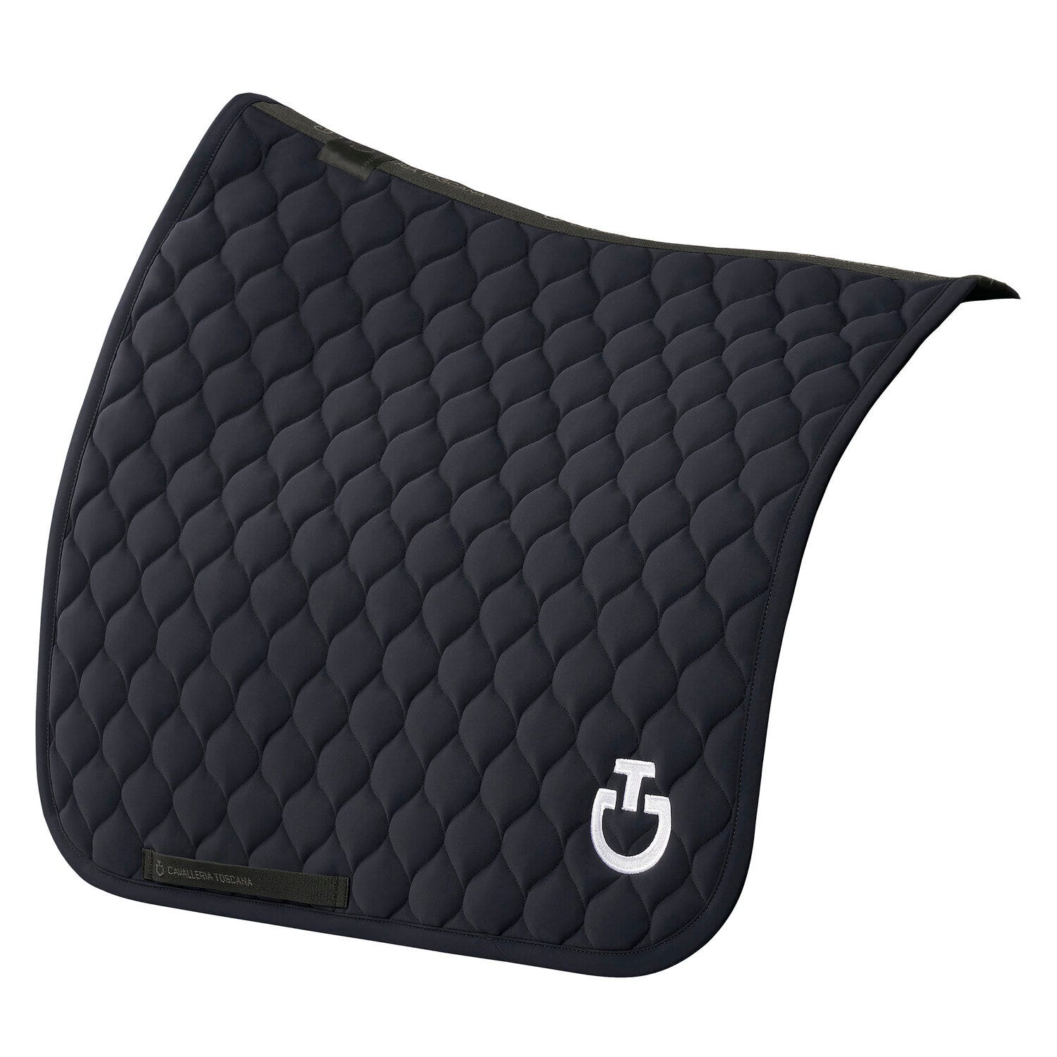 Cavalleria Toscana Cavalleria Toscana Dressage Saddle Pad with Circular Quilting DARK BLUE/DARK BLUE-2