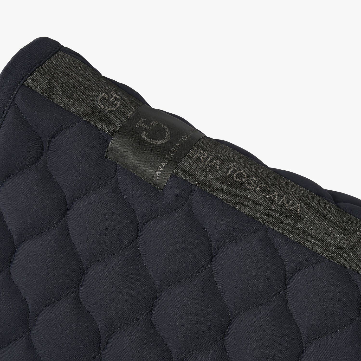 Cavalleria Toscana Cavalleria Toscana Dressage Saddle Pad with Circular Quilting DARK BLUE/DARK BLUE-3