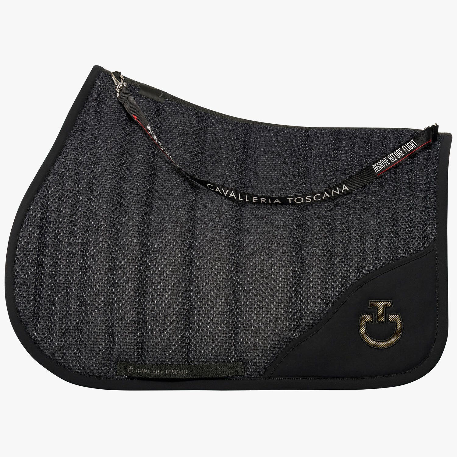 Cavalleria Toscana AIR jumping saddle pad ANTHRACITE GREY/GOLD-1