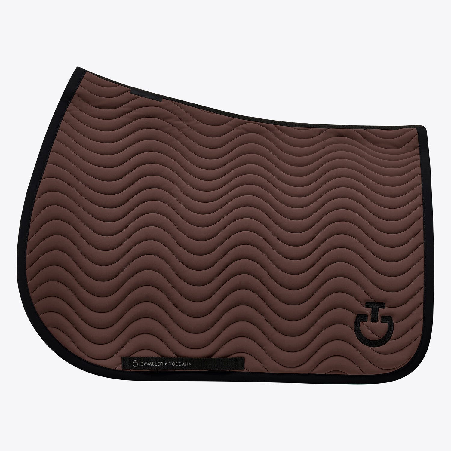 Cavalleria Toscana Quilted cotton jumping saddle pad DARK CHOCOLATE/BLACK-1