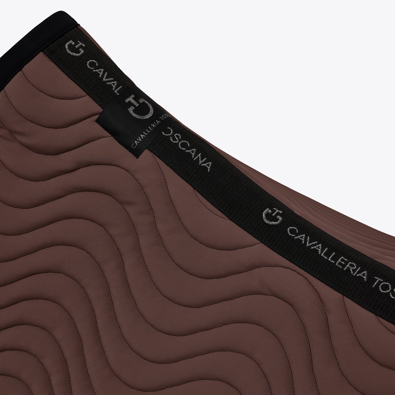 Cavalleria Toscana Quilted cotton jumping saddle pad DARK CHOCOLATE/BLACK-2