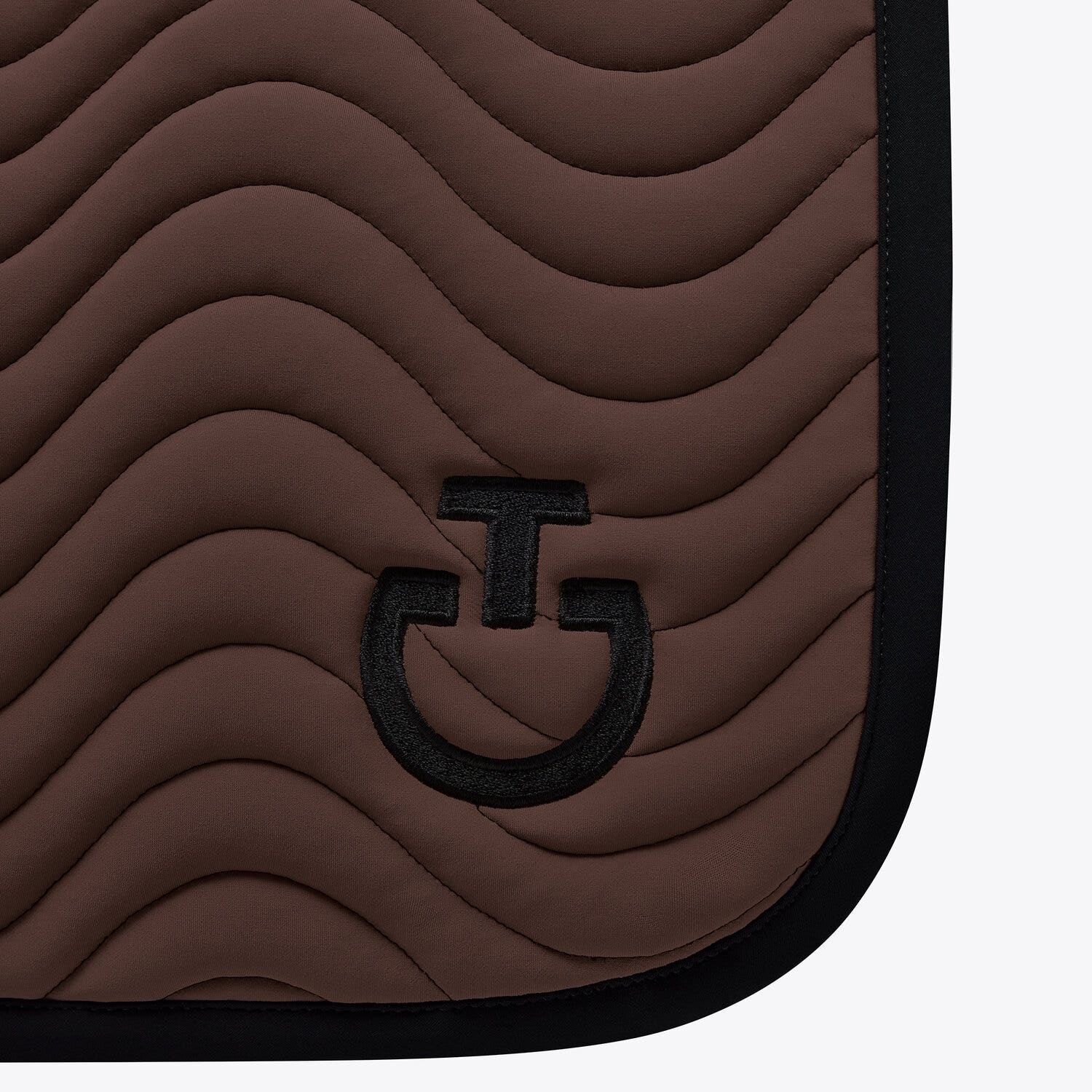 Cavalleria Toscana Quilted cotton jumping saddle pad DARK CHOCOLATE/BLACK-3