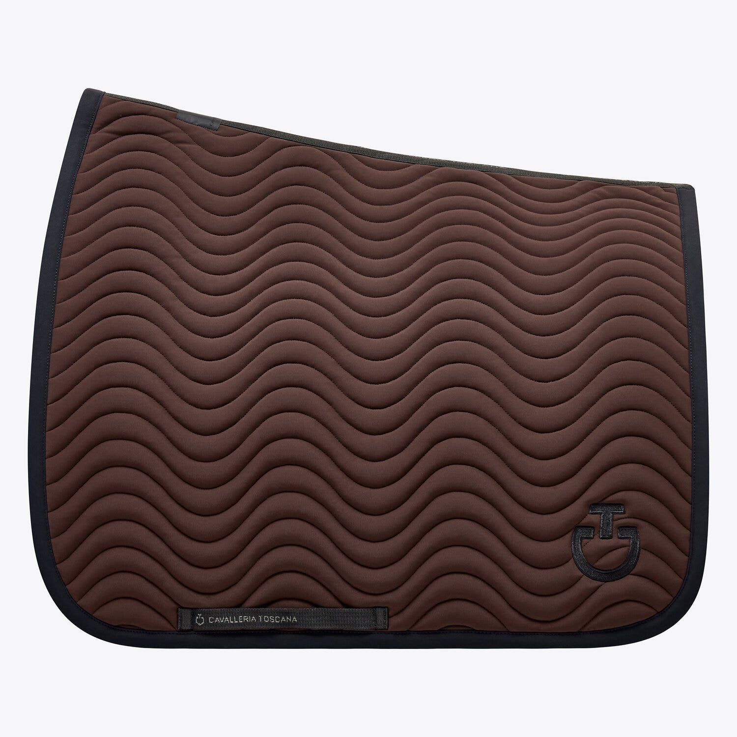 Cavalleria Toscana Quilted cotton dressage saddle pad DARK CHOCOLATE/BLACK-1