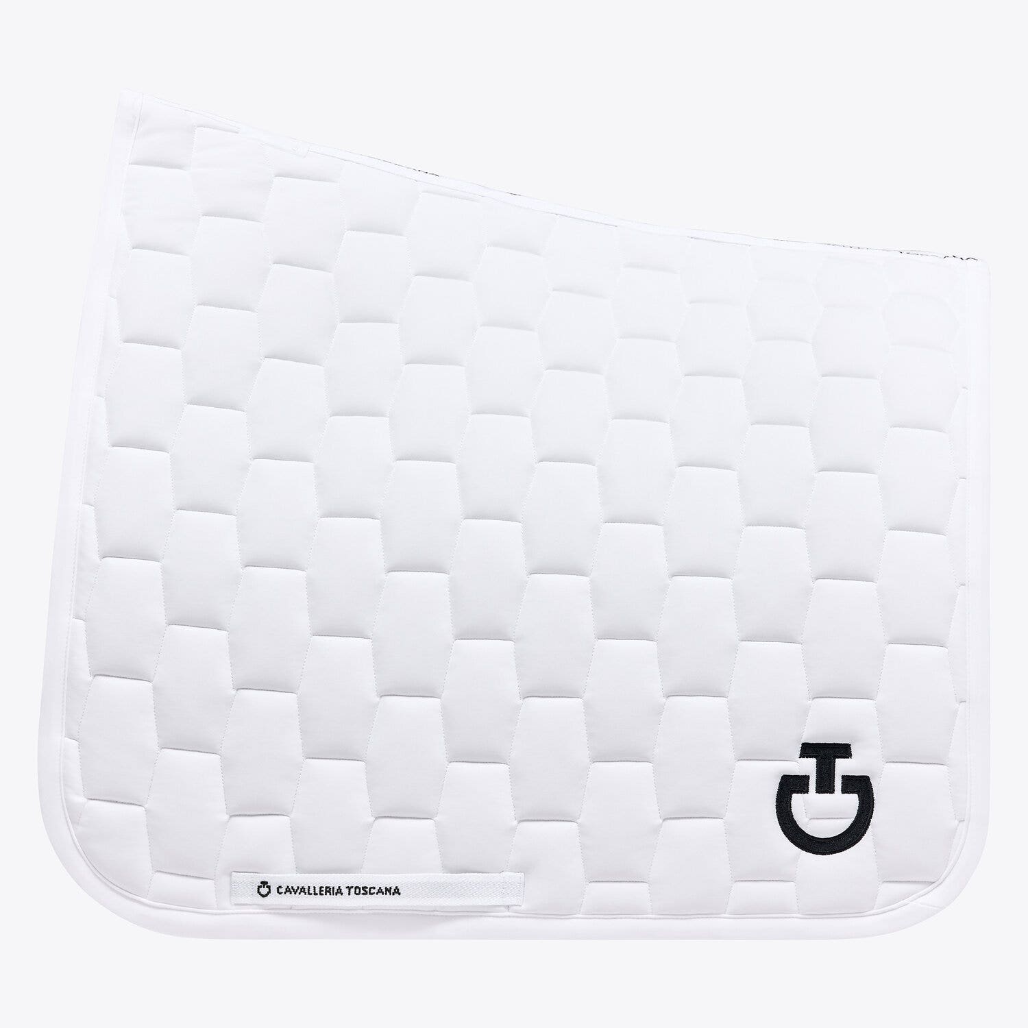 Cavalleria Toscana Quilted dressage saddle pad WHITE/KNIT-1