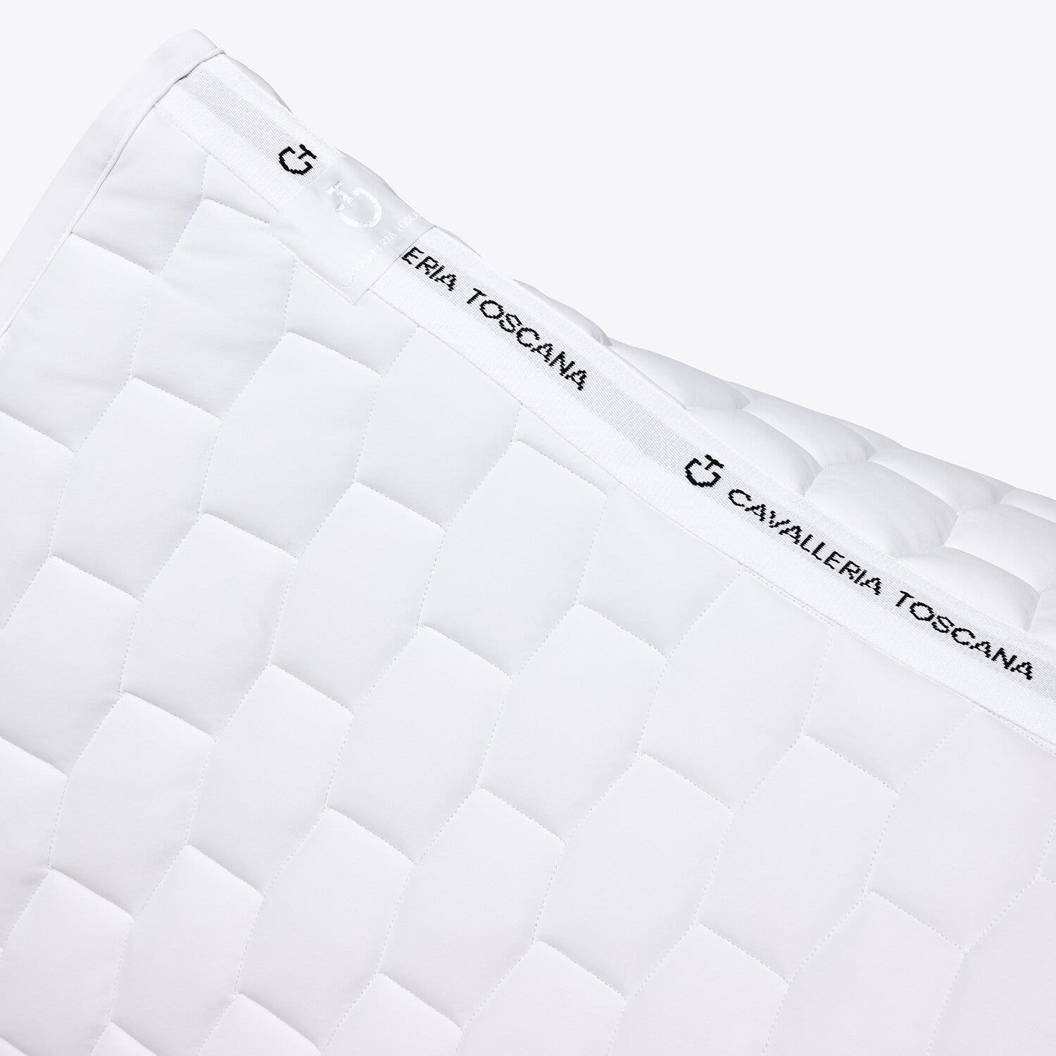 Cavalleria Toscana Quilted dressage saddle pad WHITE/KNIT-2