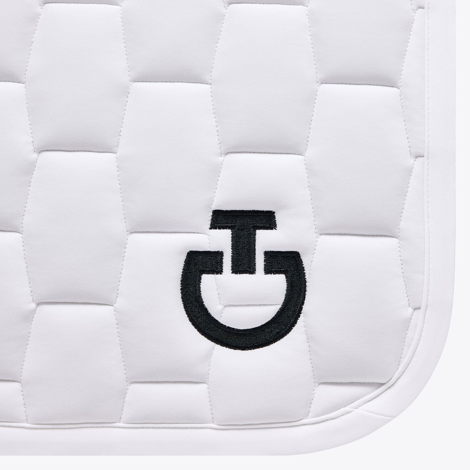 Cavalleria Toscana Quilted dressage saddle pad WHITE/KNIT-3