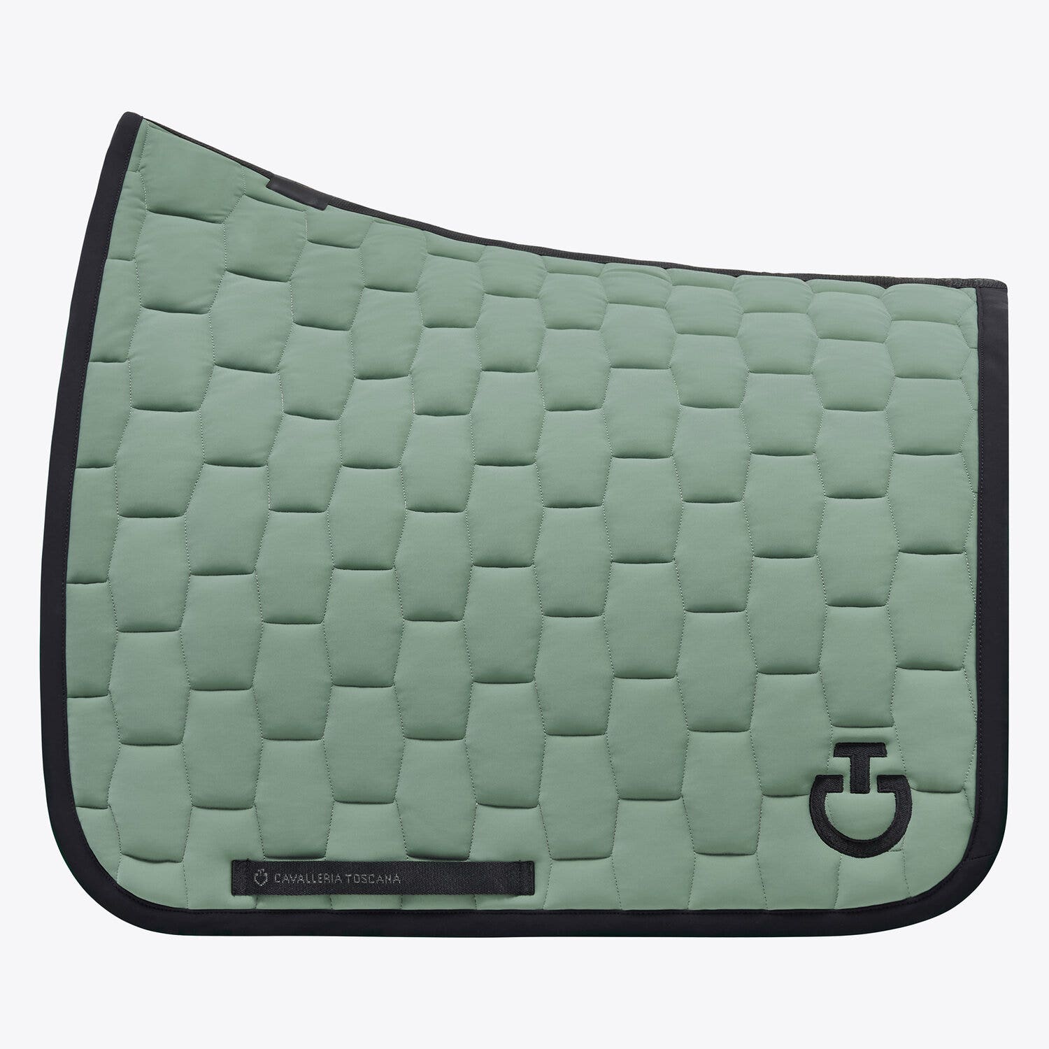 Cavalleria Toscana Quilted cotton dressage saddle pad EMERALD GREY-1
