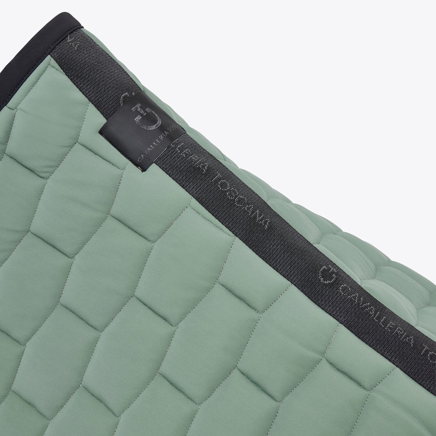 Cavalleria Toscana Quilted cotton dressage saddle pad EMERALD GREY-3