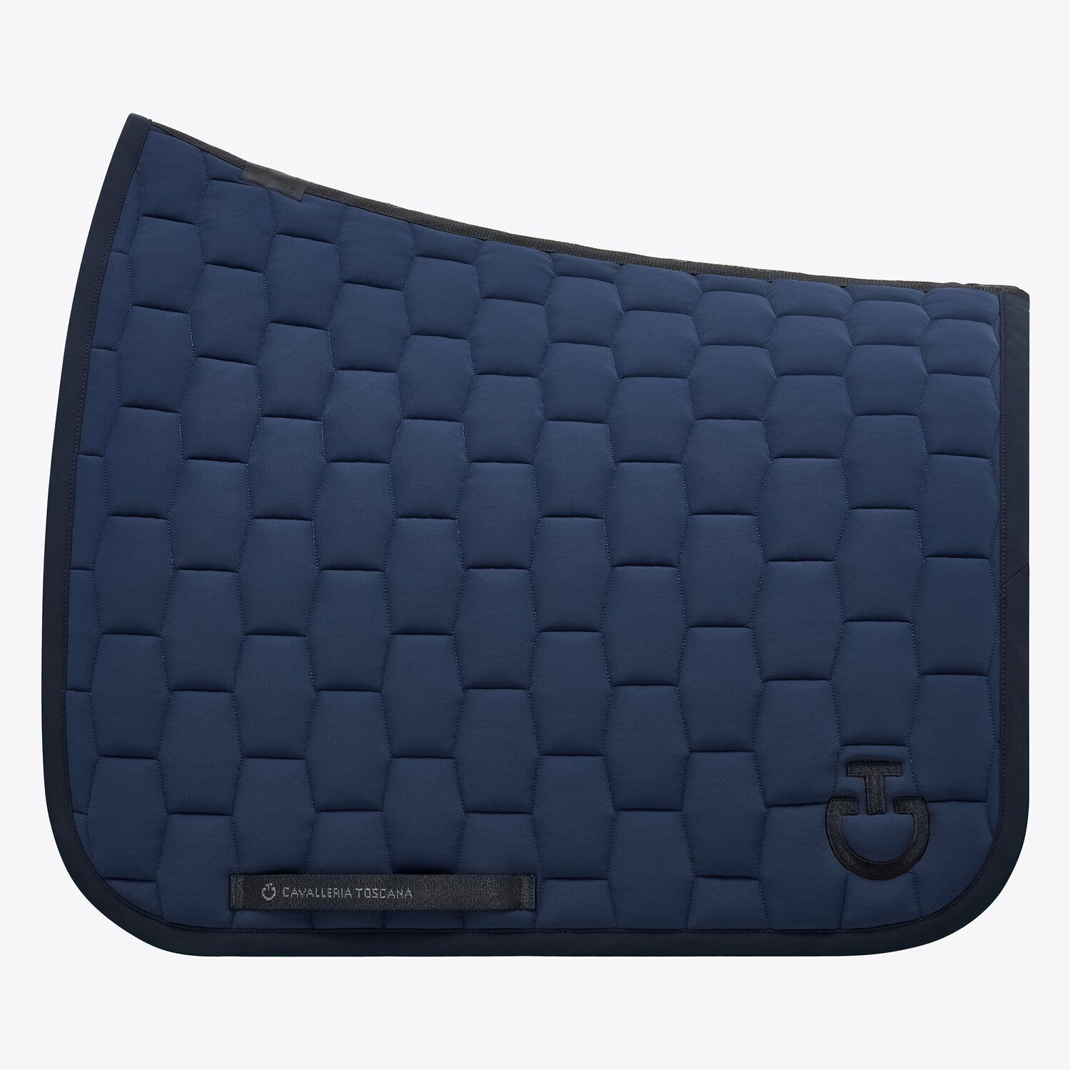 Cavalleria Toscana Quilted cotton dressage saddle pad OCEAN BLUE-1