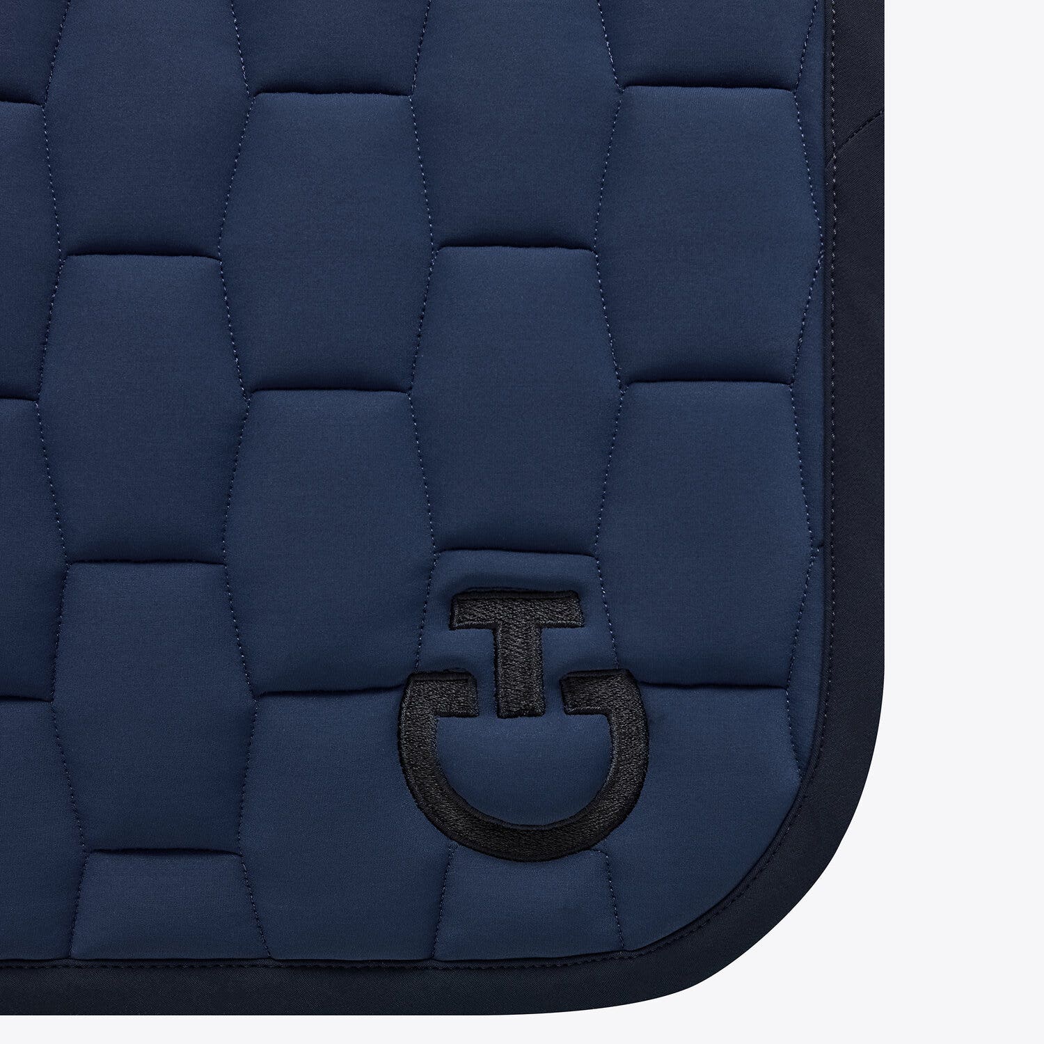 Cavalleria Toscana Quilted cotton dressage saddle pad OCEAN BLUE-2