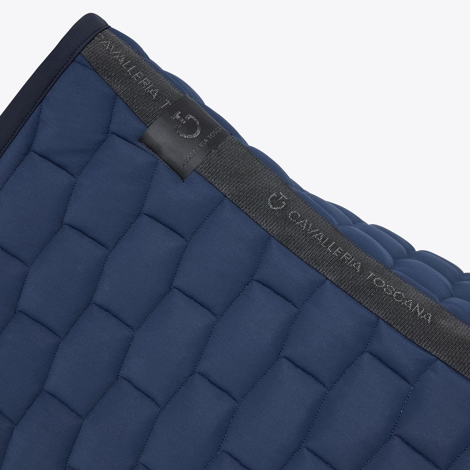 Cavalleria Toscana Quilted cotton dressage saddle pad OCEAN BLUE-3
