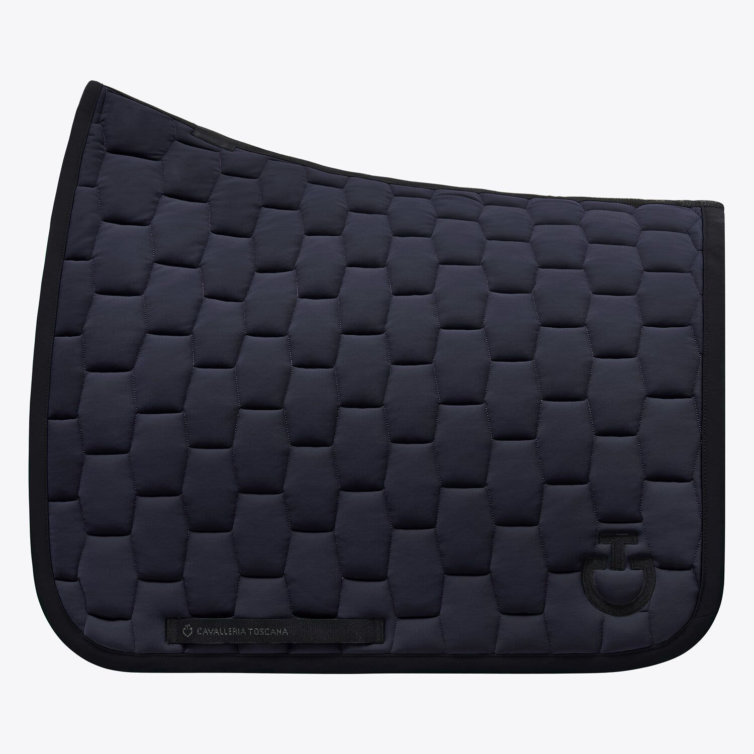 Cavalleria Toscana Quilted cotton dressage saddle pad SMOKEY BLUE/BLACK-1