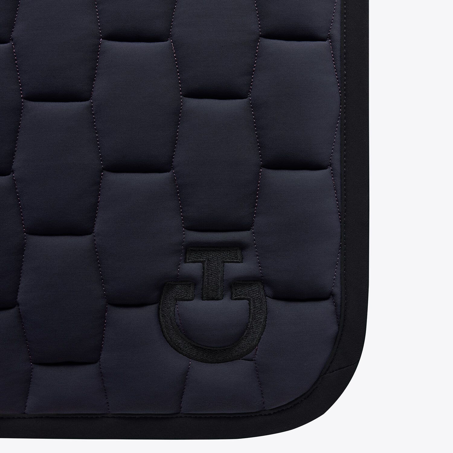 Cavalleria Toscana Quilted cotton dressage saddle pad SMOKEY BLUE/BLACK-2