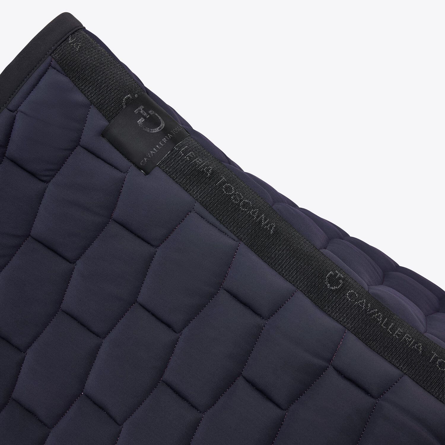 Cavalleria Toscana Quilted cotton dressage saddle pad SMOKEY BLUE/BLACK-3