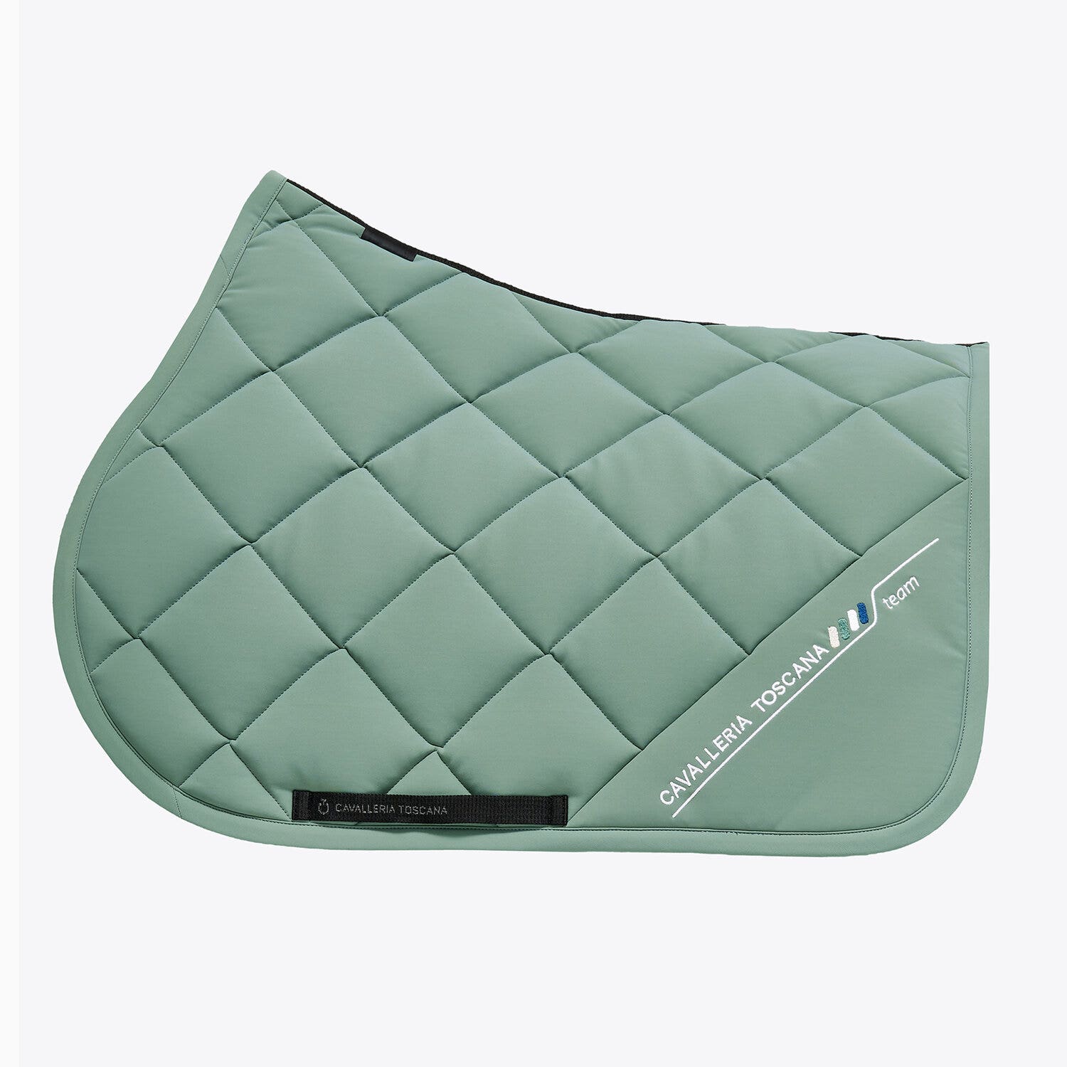 Cavalleria Toscana Quilted cotton jumping saddle pad EMERALD GREY-1