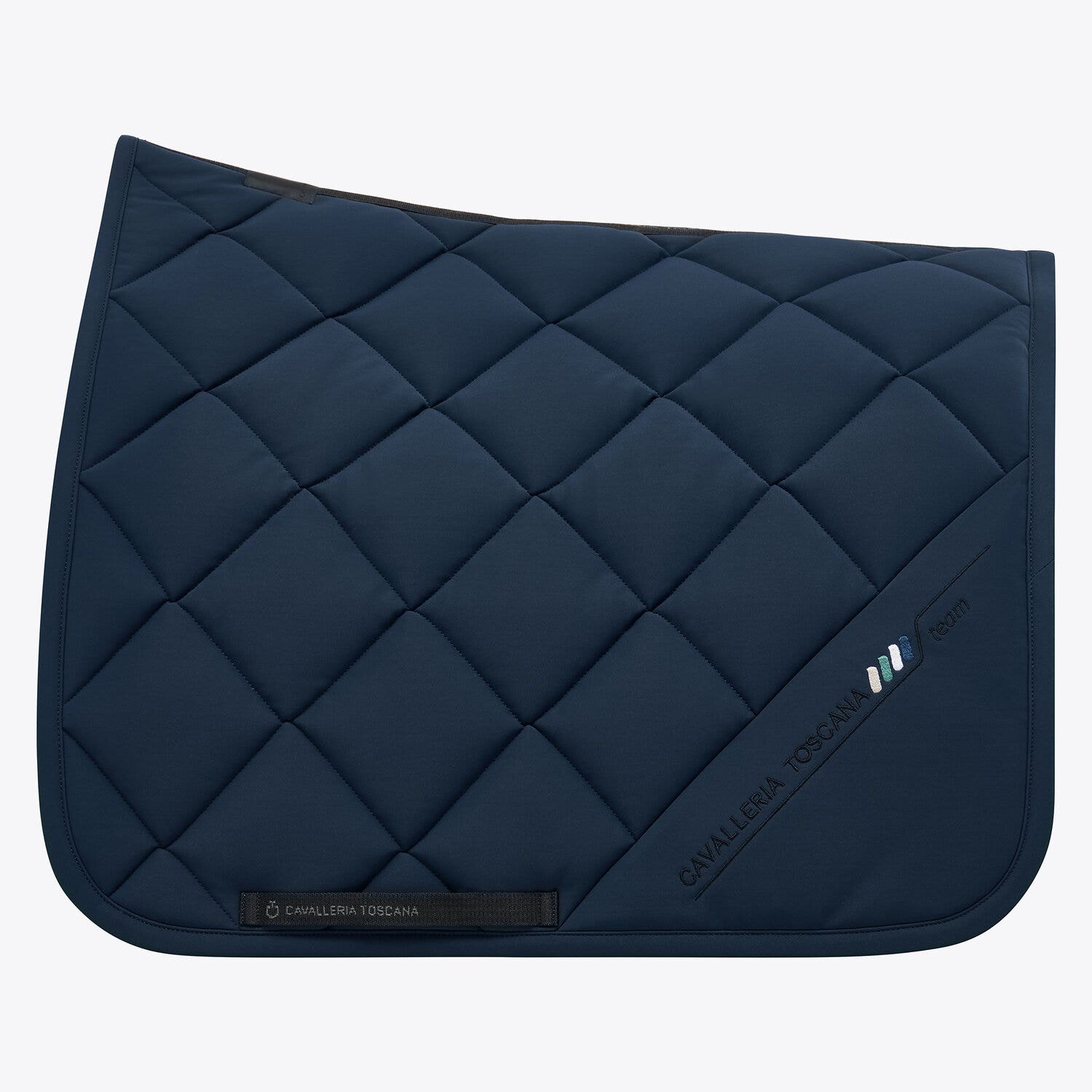 Cavalleria Toscana Dressage saddle pad in quilted cotton fabric OCEAN BLUE-1