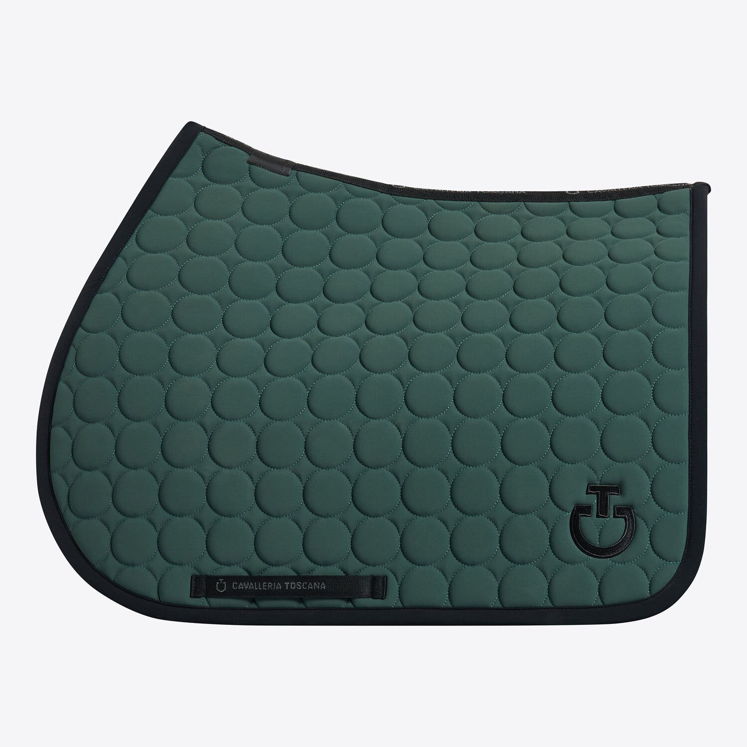 Cavalleria Toscana Cavalleria Toscana Jumping Saddle Pad in Circular Quilted Jersey JUNGLEGREEN/BLACK-1
