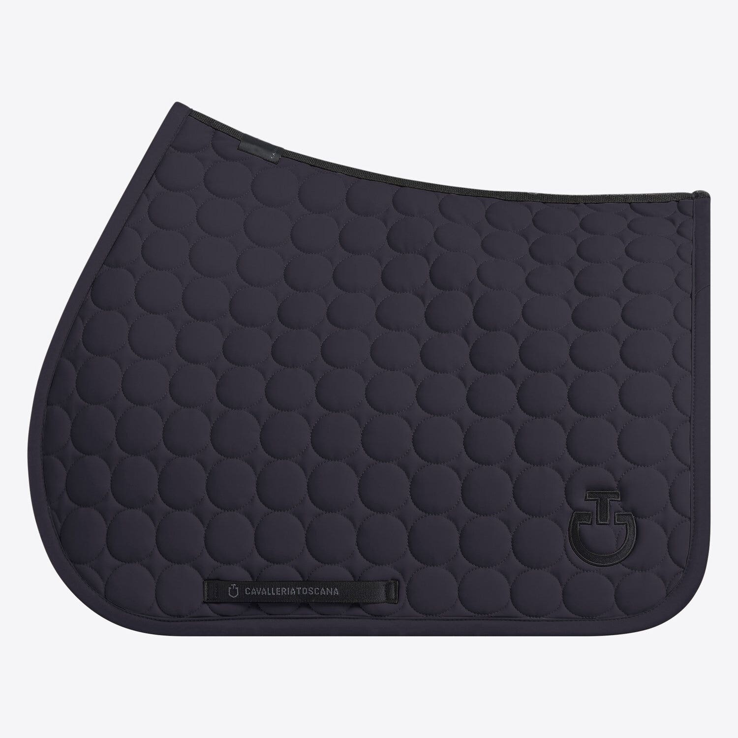 Cavalleria Toscana Jumping Saddle Pad in Circular Quilted Jersey | Cavalleria Toscana CHARCOAL-1