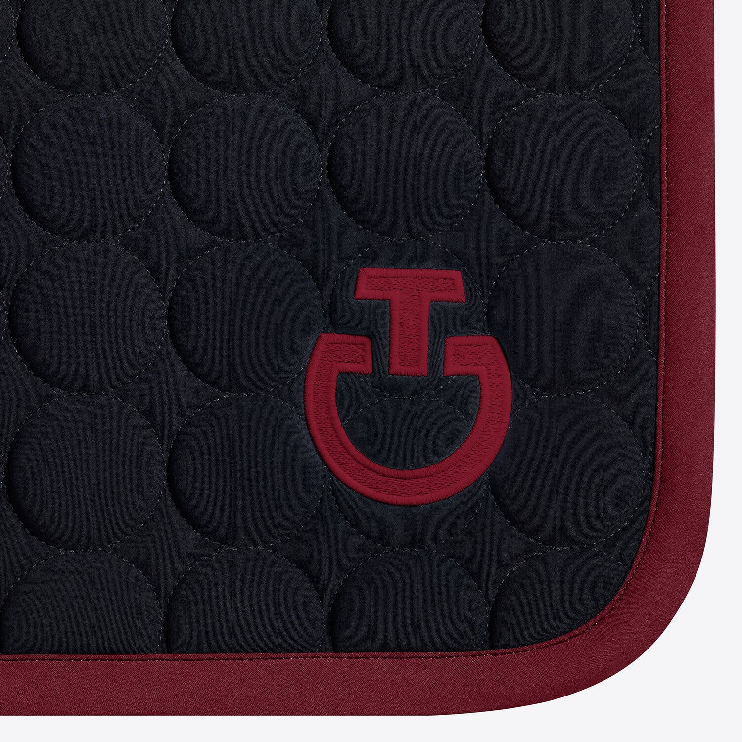 Cavalleria Toscana Cavalleria Toscana Jumping Saddle Pad in Circular Quilted Jersey BLACK/BORDEAUX-2
