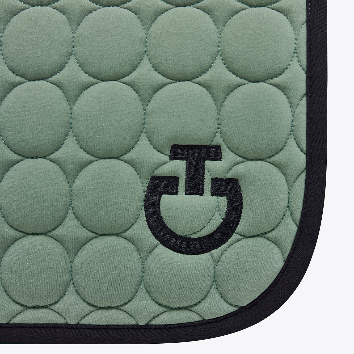 Cavalleria Toscana Dressage saddle pad in quilted cotton fabric EMERALD GREY-2