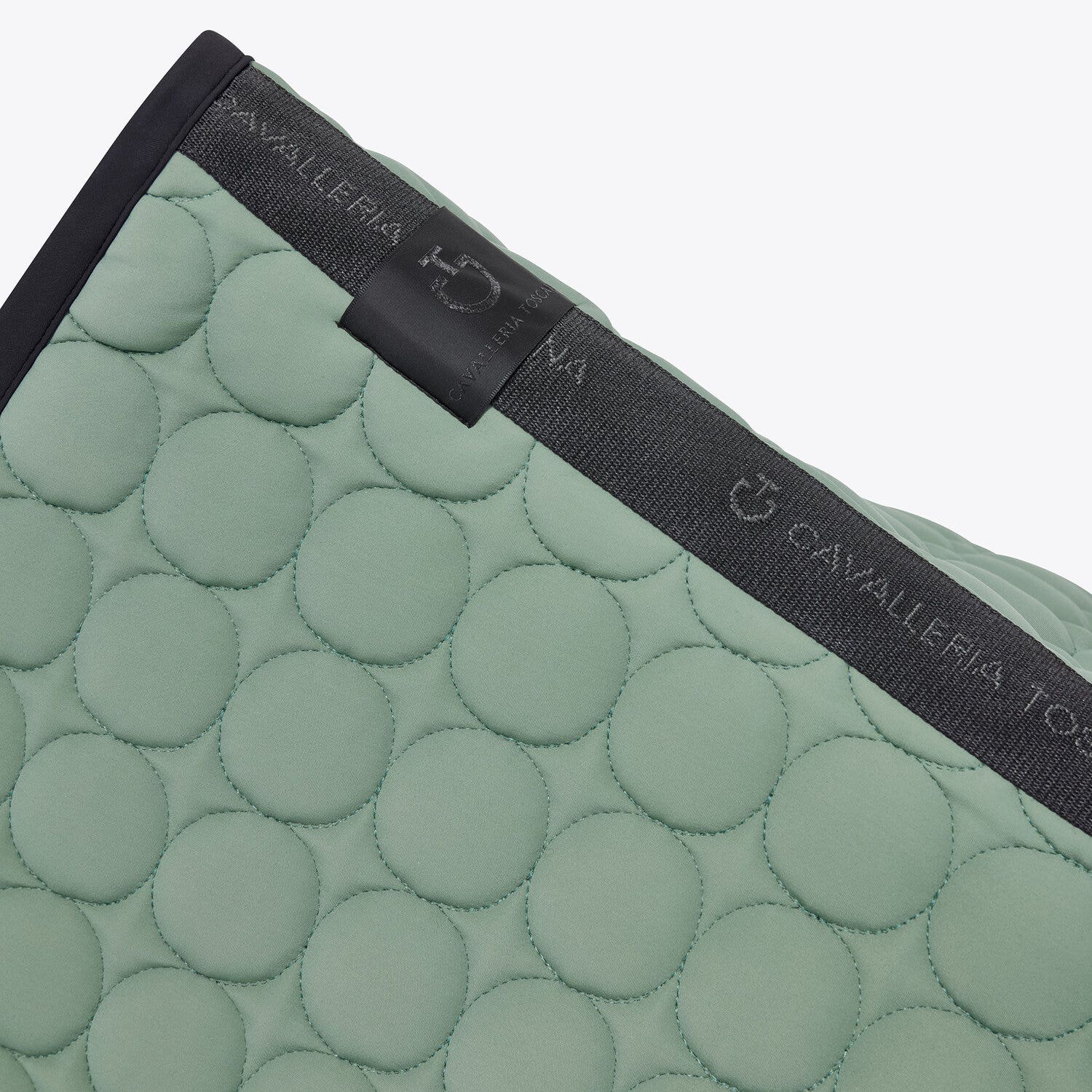 Cavalleria Toscana Dressage saddle pad in quilted cotton fabric EMERALD GREY-3