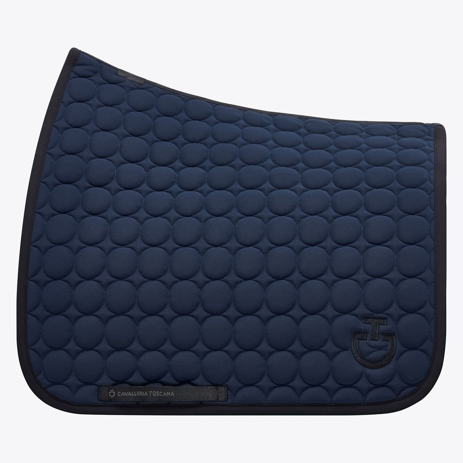 Cavalleria Toscana Dressage saddle pad in quilted cotton fabric OCEAN BLUE-1