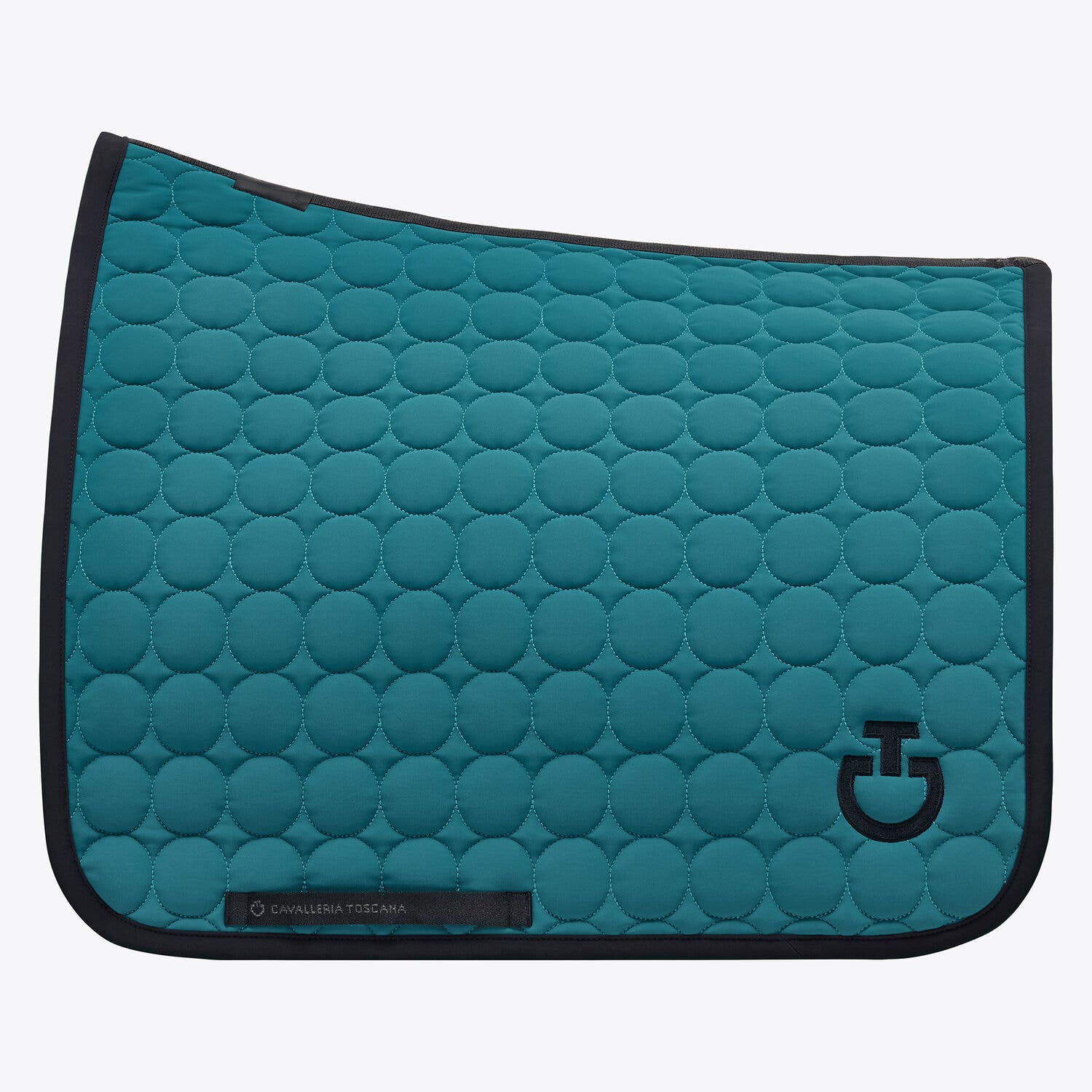 Cavalleria Toscana Dressage saddle pad in quilted cotton fabric DEEP SEA BLUE-1