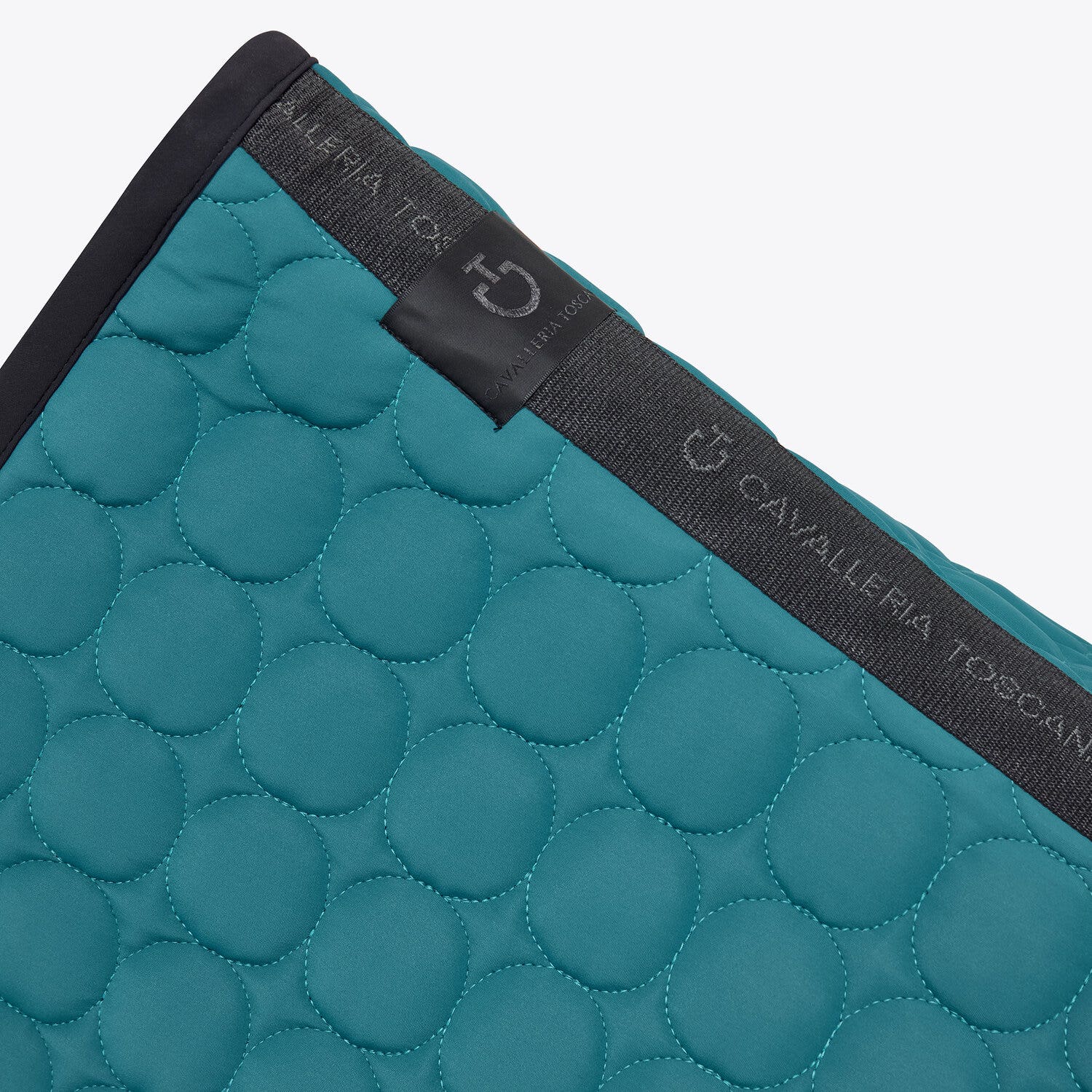 Cavalleria Toscana Dressage saddle pad in quilted cotton fabric DEEP SEA BLUE-3