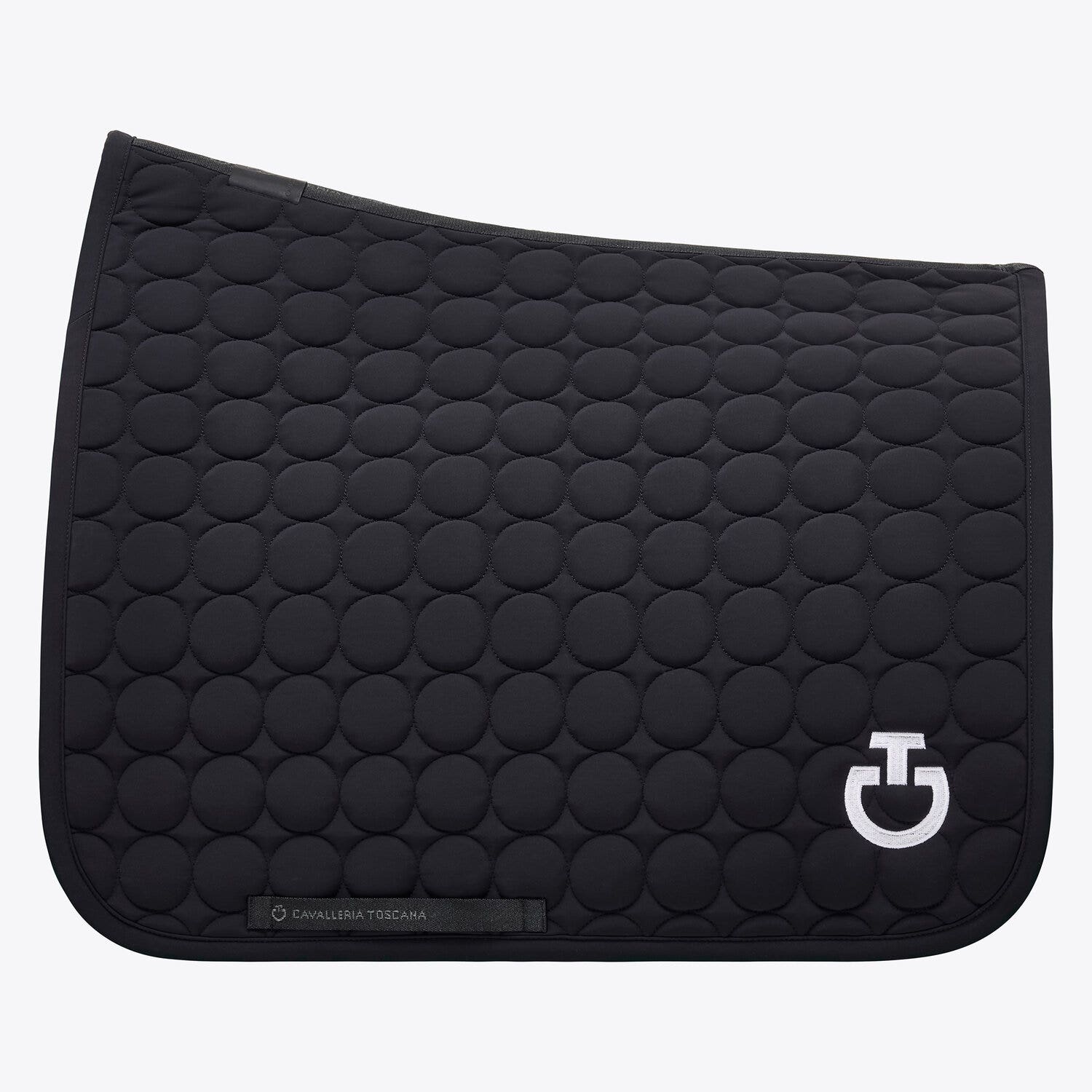 Cavalleria Toscana Dressage saddle pad in quilted cotton fabric BLACK-1