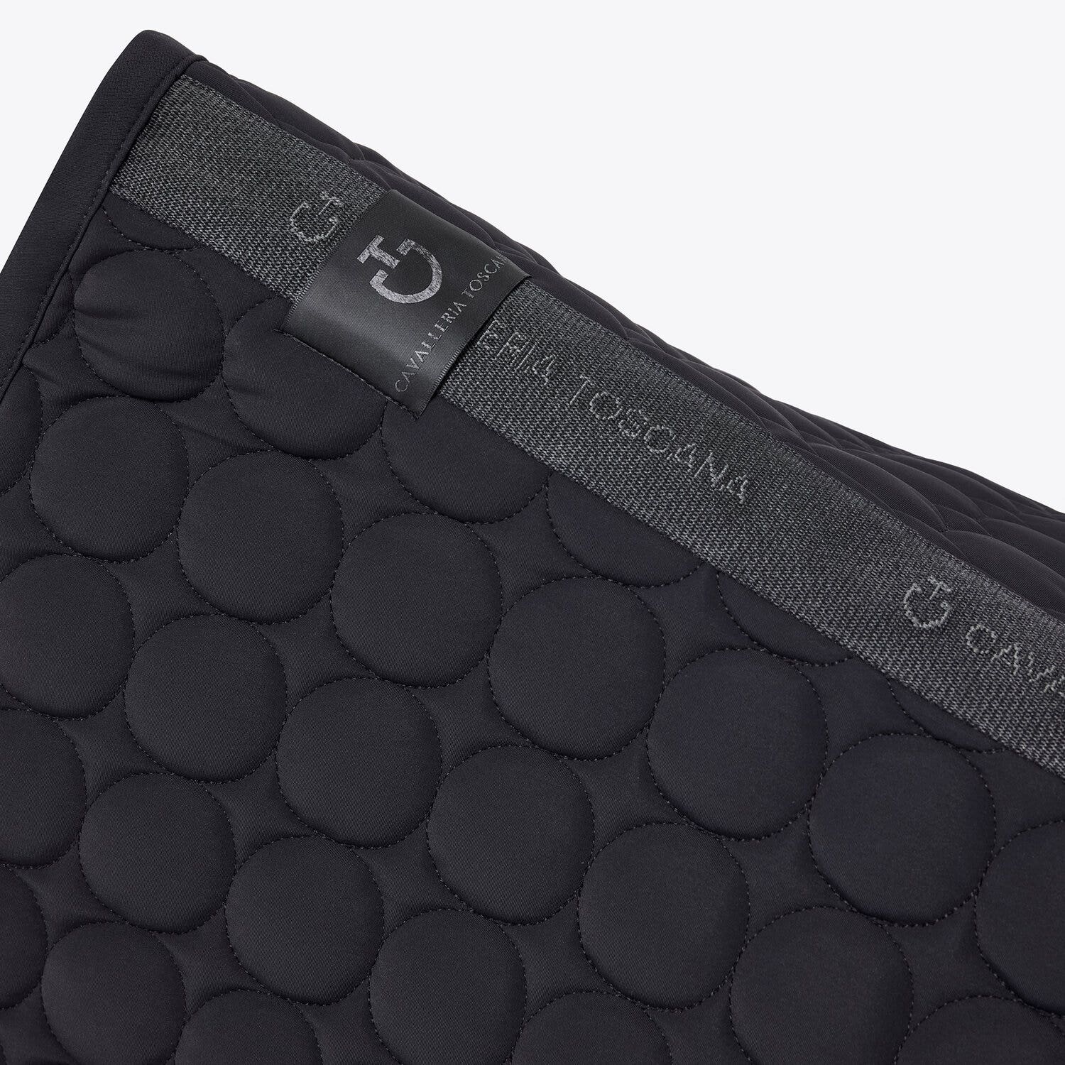 Cavalleria Toscana Dressage saddle pad in quilted cotton fabric BLACK-3