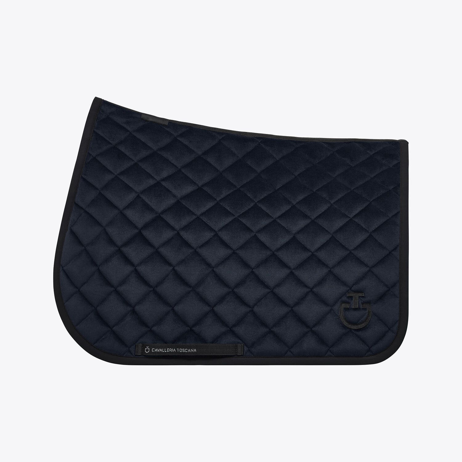 Cavalleria Toscana CT Velvet Jumping Saddle Pad DARK BLUE/BLACK-1