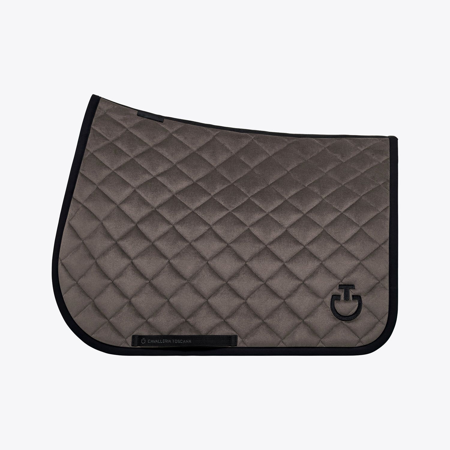 Cavalleria Toscana CT Velvet Jumping Saddle Pad DARK GREY/BLACK-1