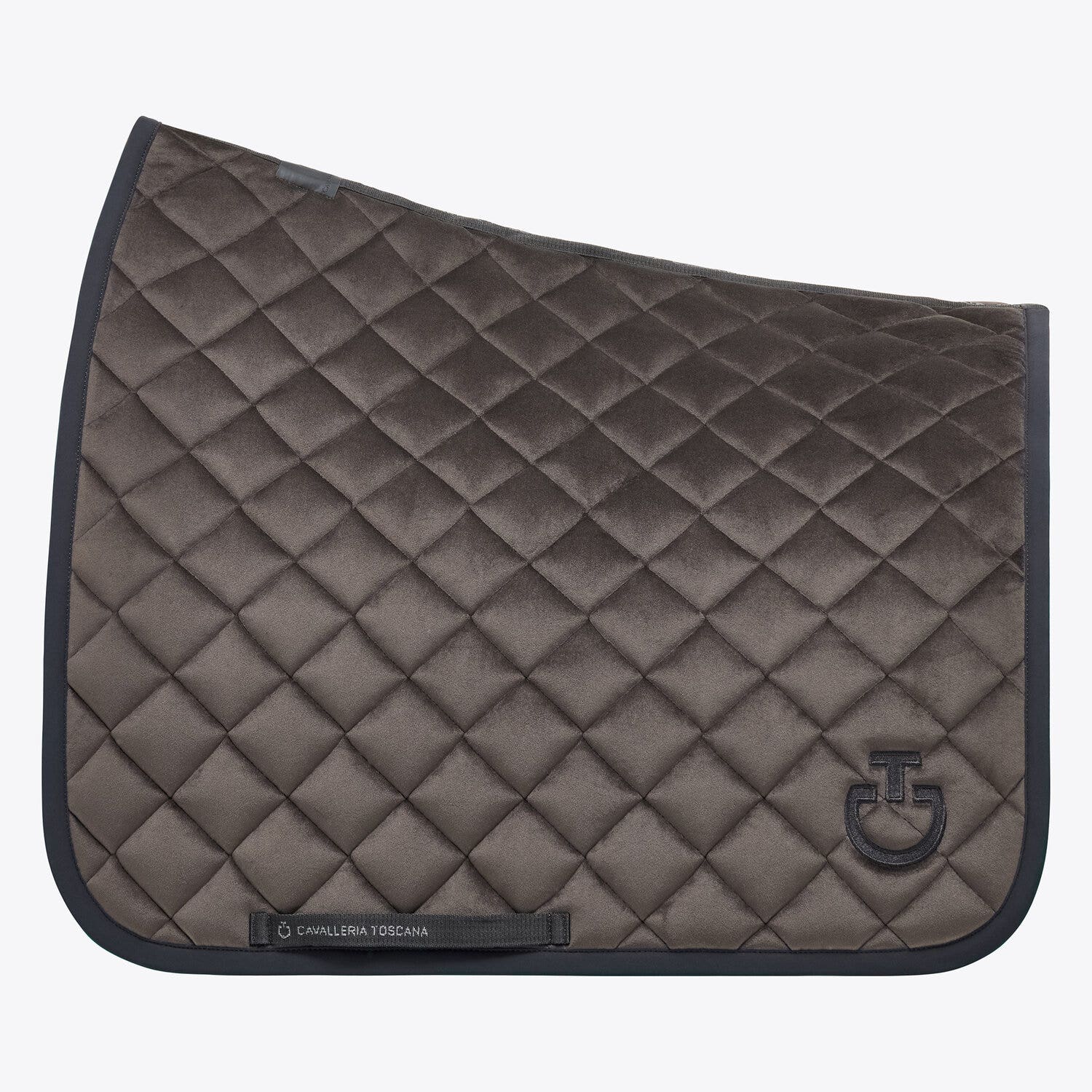 Cavalleria Toscana CT Velvet Dressage Saddle Pad DARK GREY/BLACK-1