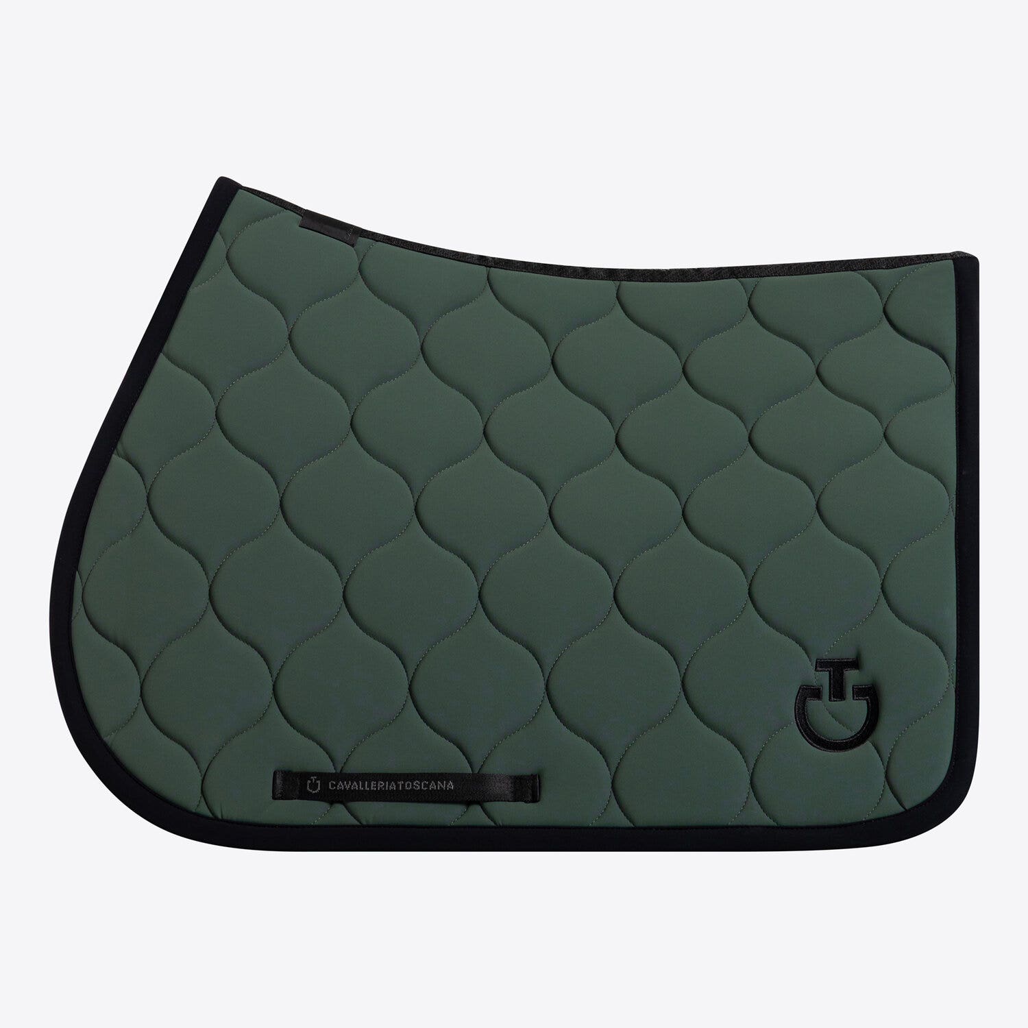 Cavalleria Toscana Cavalleria Toscana Jumping Saddle Pad in Technical Jersey JUNGLEGREEN/BLACK-1
